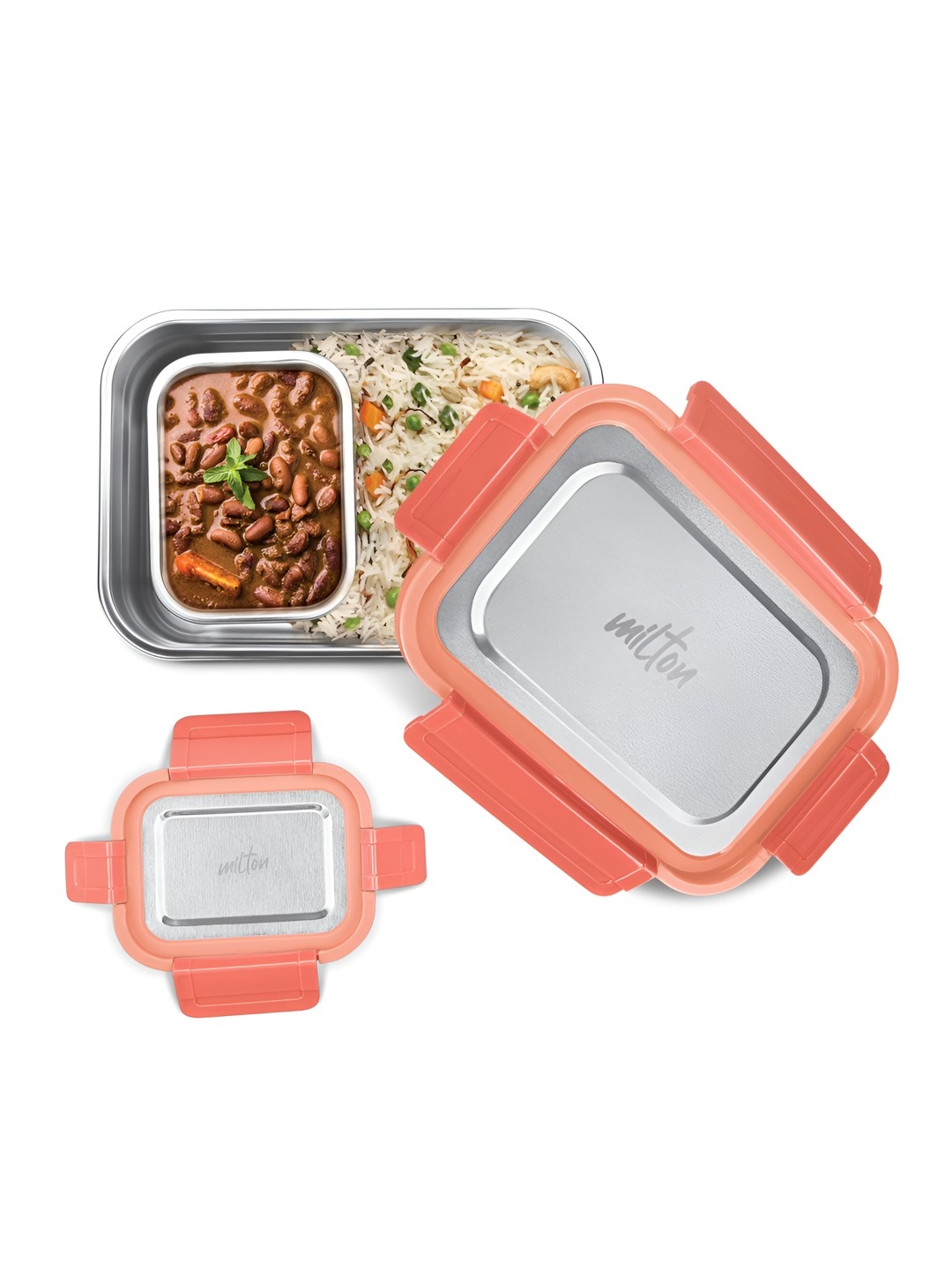 

Milton Kids Set of 2 Red Home Meal Jr. Stainless Steel Lunch Box (770ml 180ml)