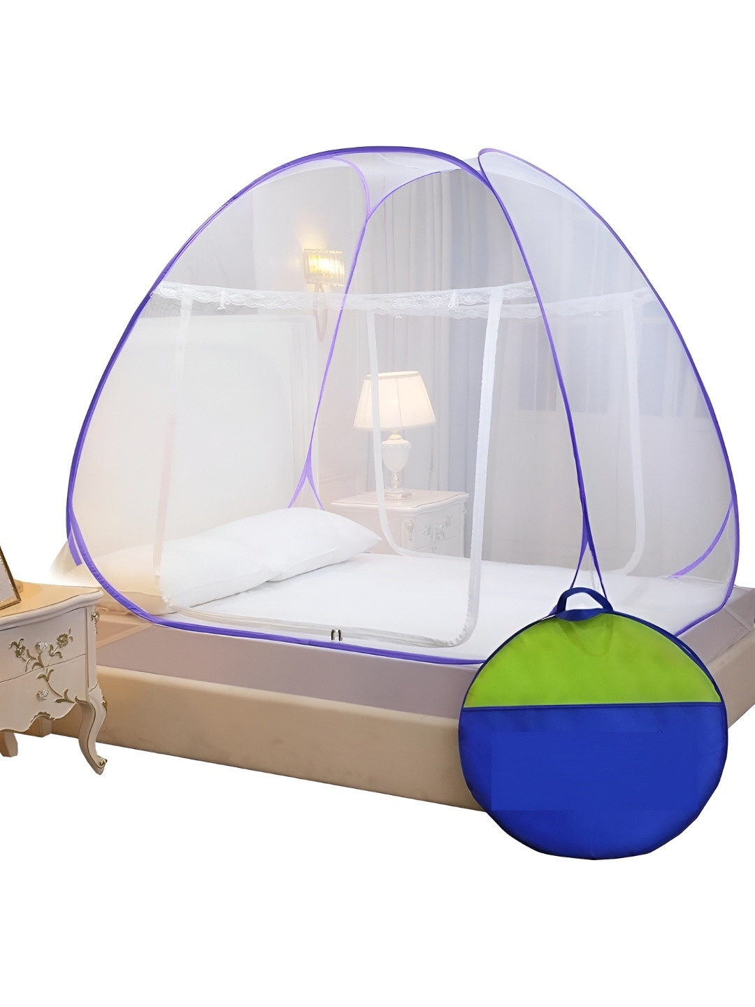 

Pamworld White & Purple King Size Tent Mosquito Net