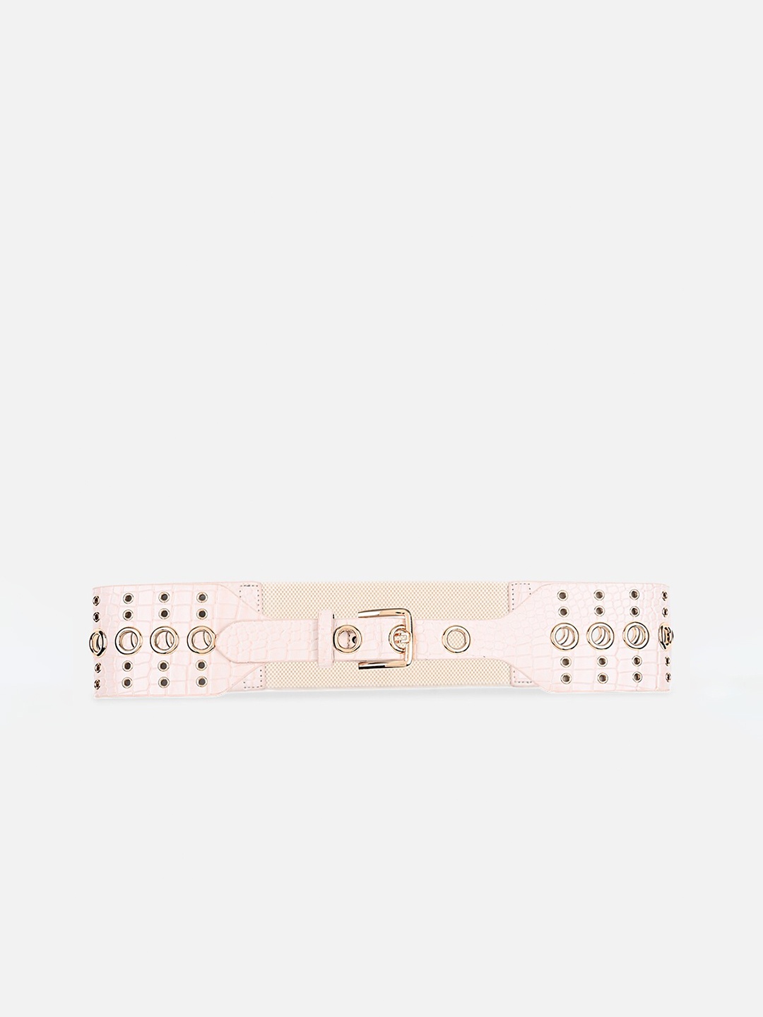 

Kazo Women Textured Leather Belt, Beige