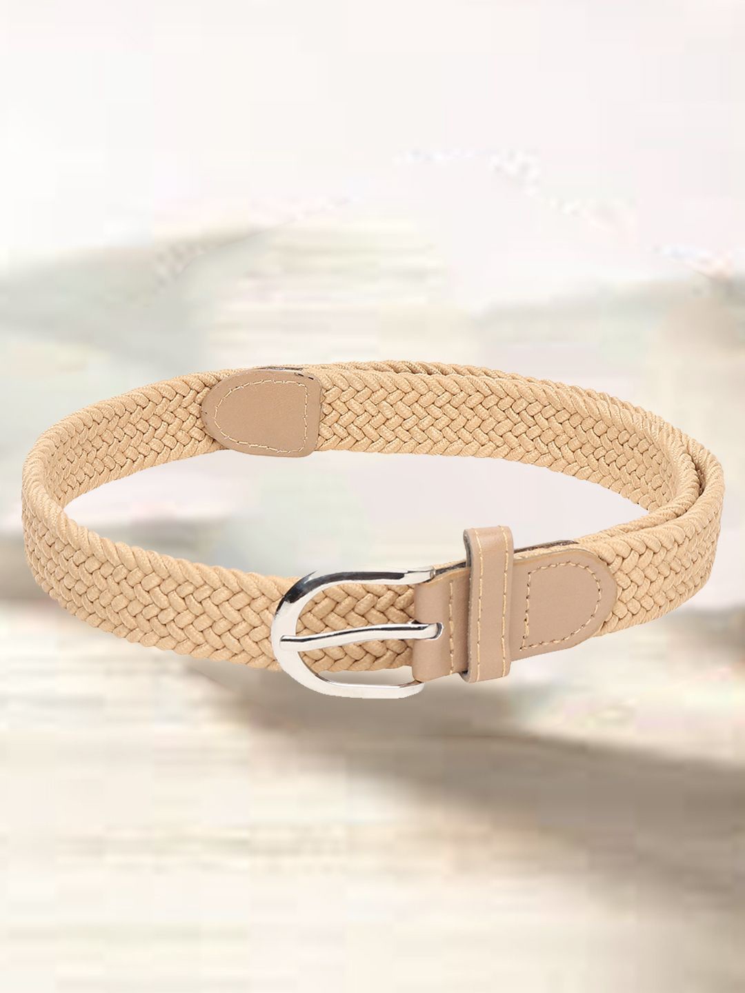 

Mast & Harbour Women Braided Belt, Cream