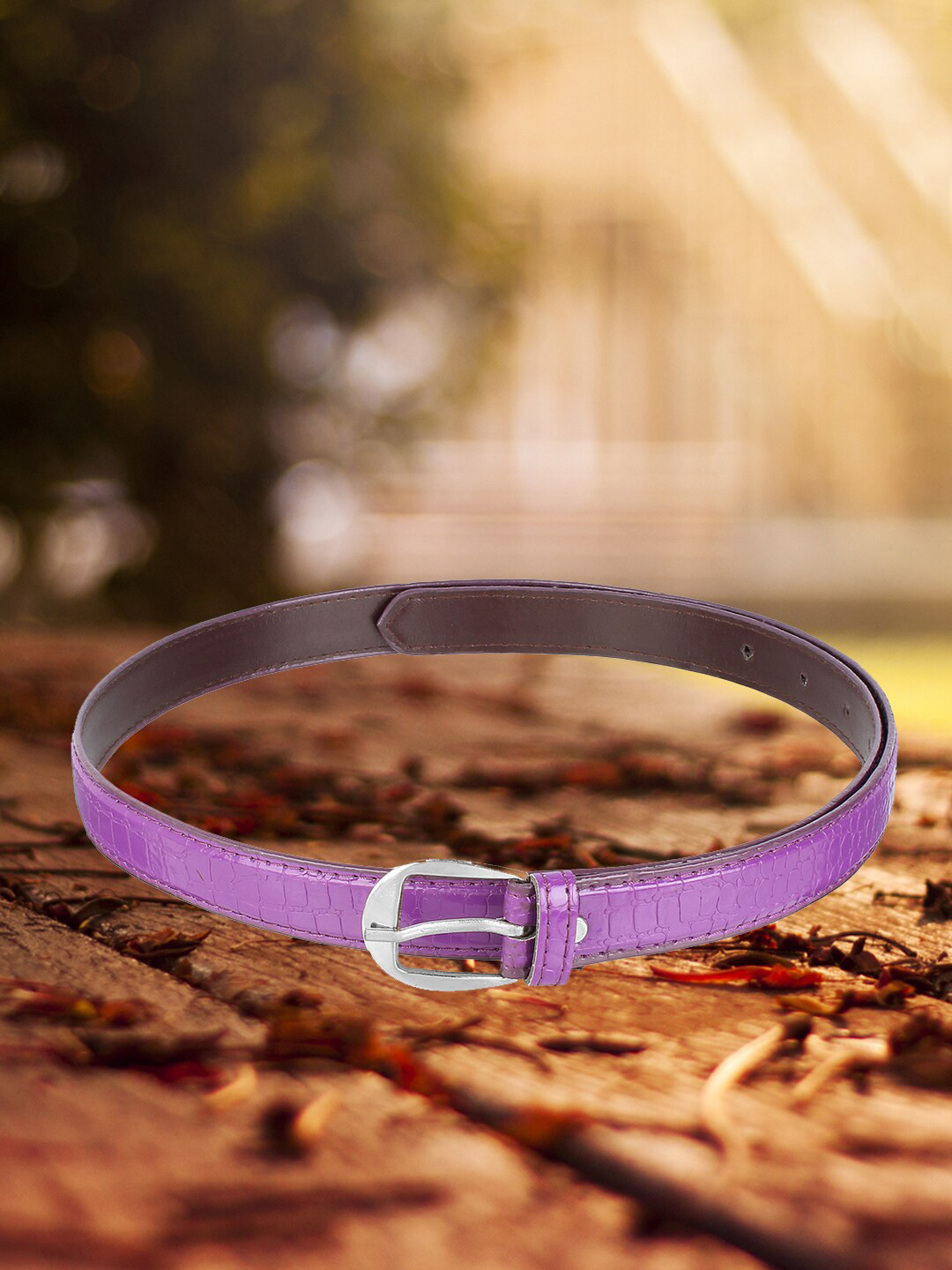 

Mast & Harbour Women Textured Belt, Purple