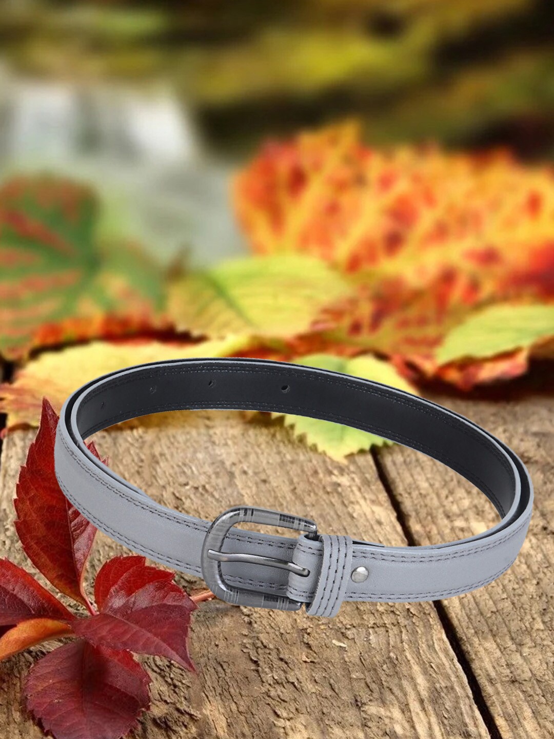 

Mast & Harbour Women Textured Belt, Grey