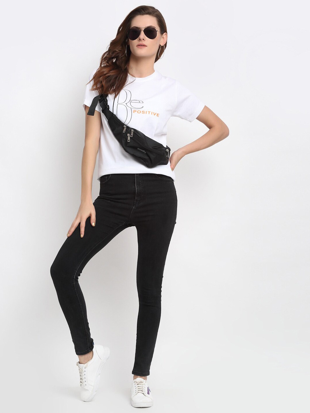 

YOLOCLAN Typography Printed Cotton Regular Fit T-shirt, White
