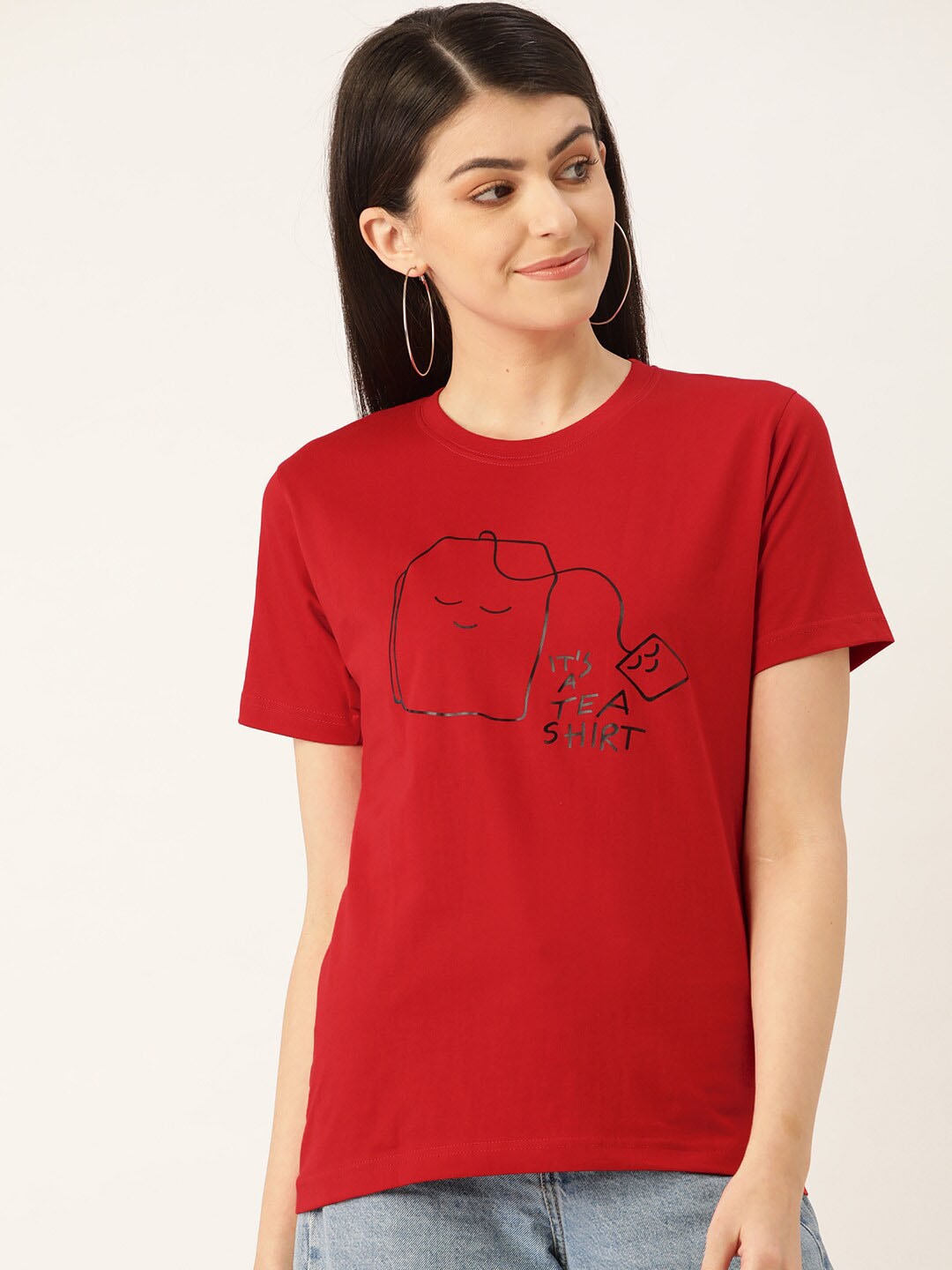 

YOLOCLAN Pure Cotton T-shirt, Red