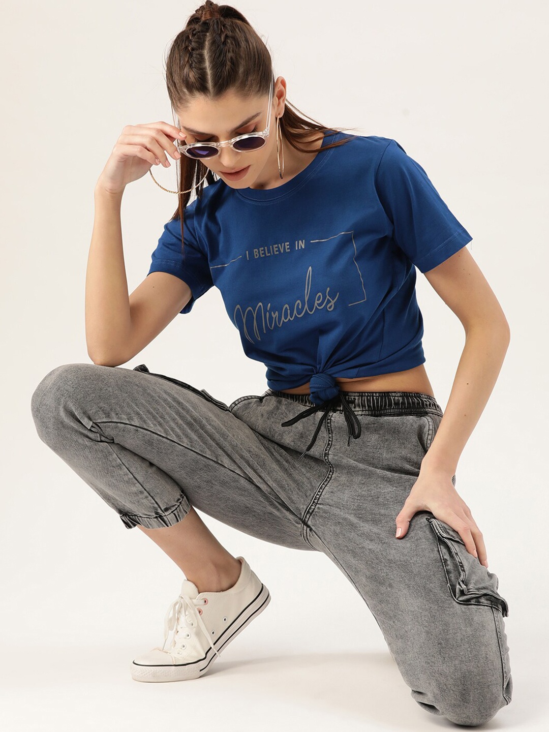 

YOLOCLAN Pure Cotton T-shirt, Blue