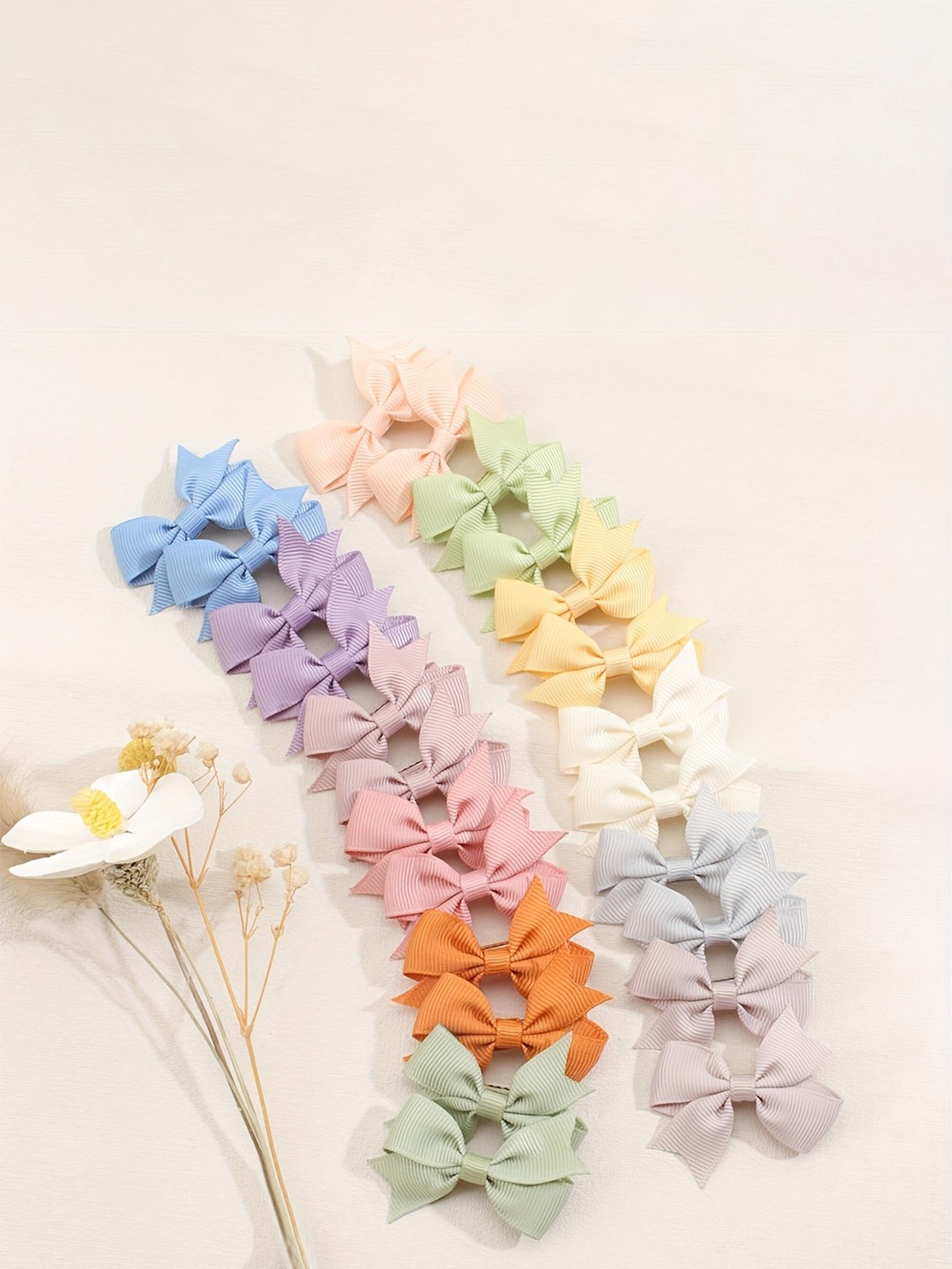 

LYTIX Girls Set Of 12 Soft Satin Fabric Bow Knot Alligator Hair Clips, Assorted