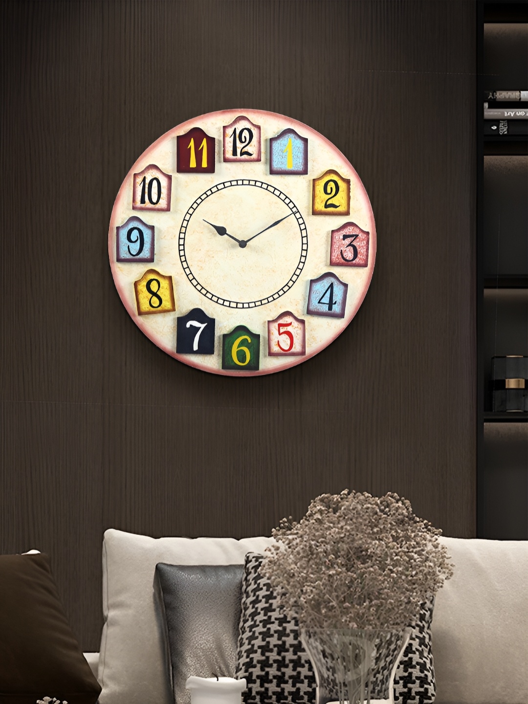 

Aura Cream-Coloured & Blue Analogue Contemporary Wall Clock