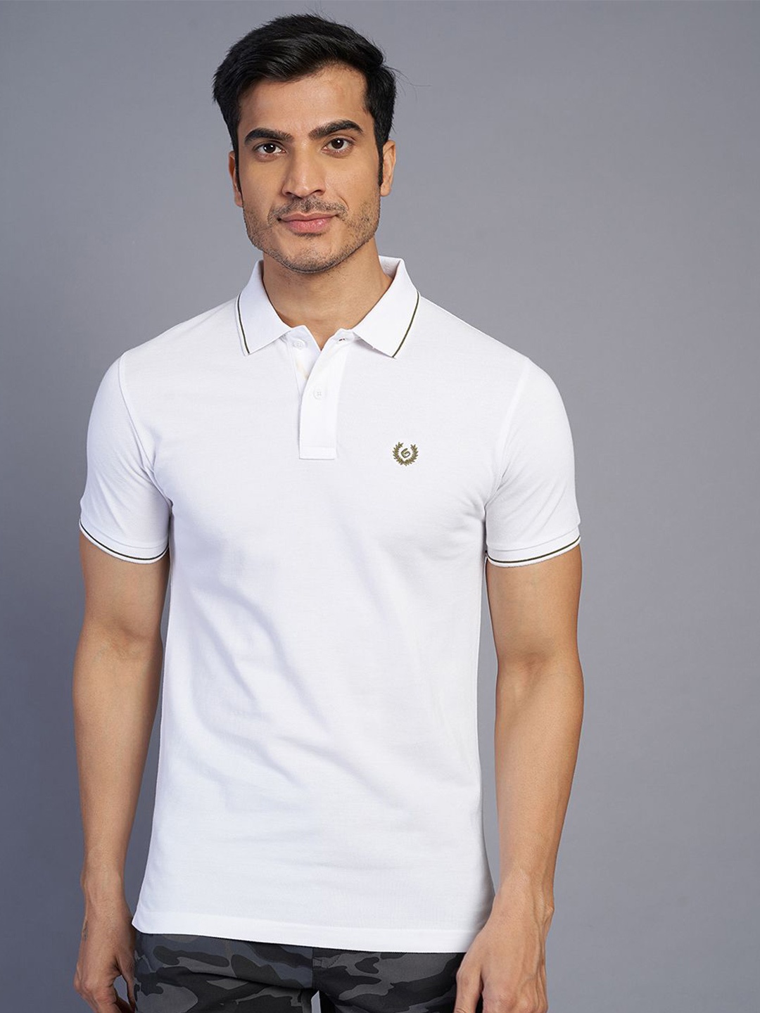 

Greenfibre Polo Collar Slim Fit T-shirt, White