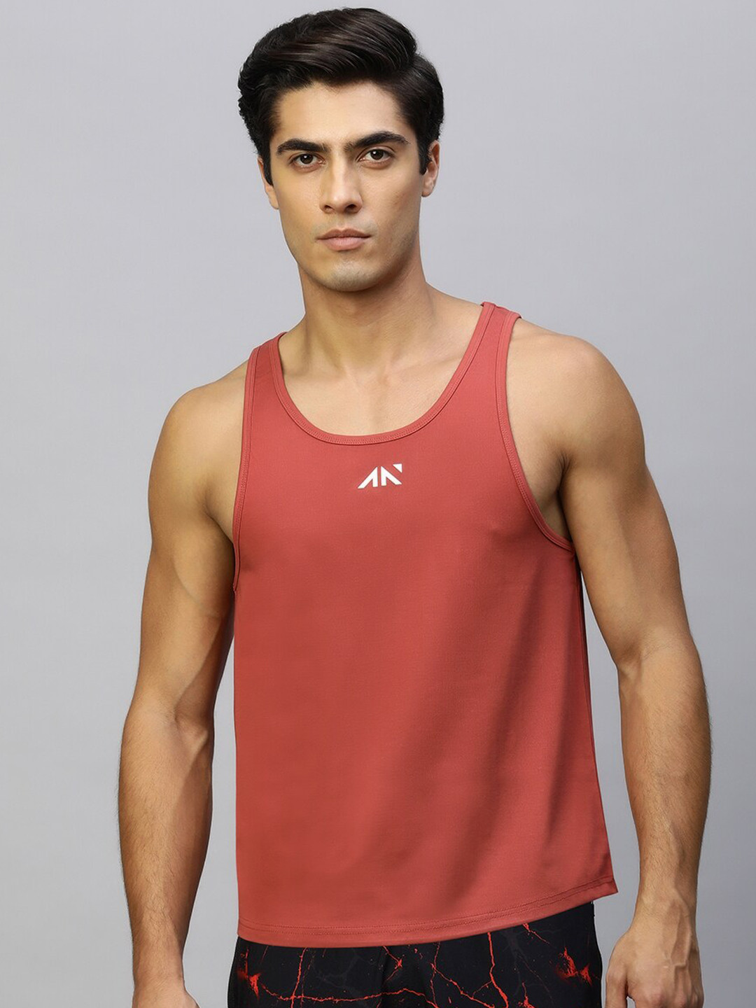 

AESTHETIC NATION Ribbed Sleeveless Gym Innerwear Vest HYRB-STR-MRN, Maroon