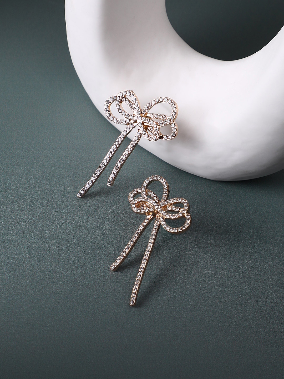 

SOHI Gold-Plated Alloy Drop Earrings, Silver