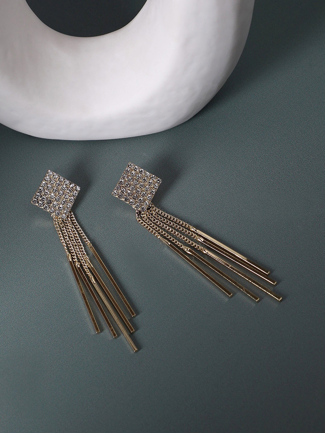

SOHI Gold-Plated Alloy Drop Earrings