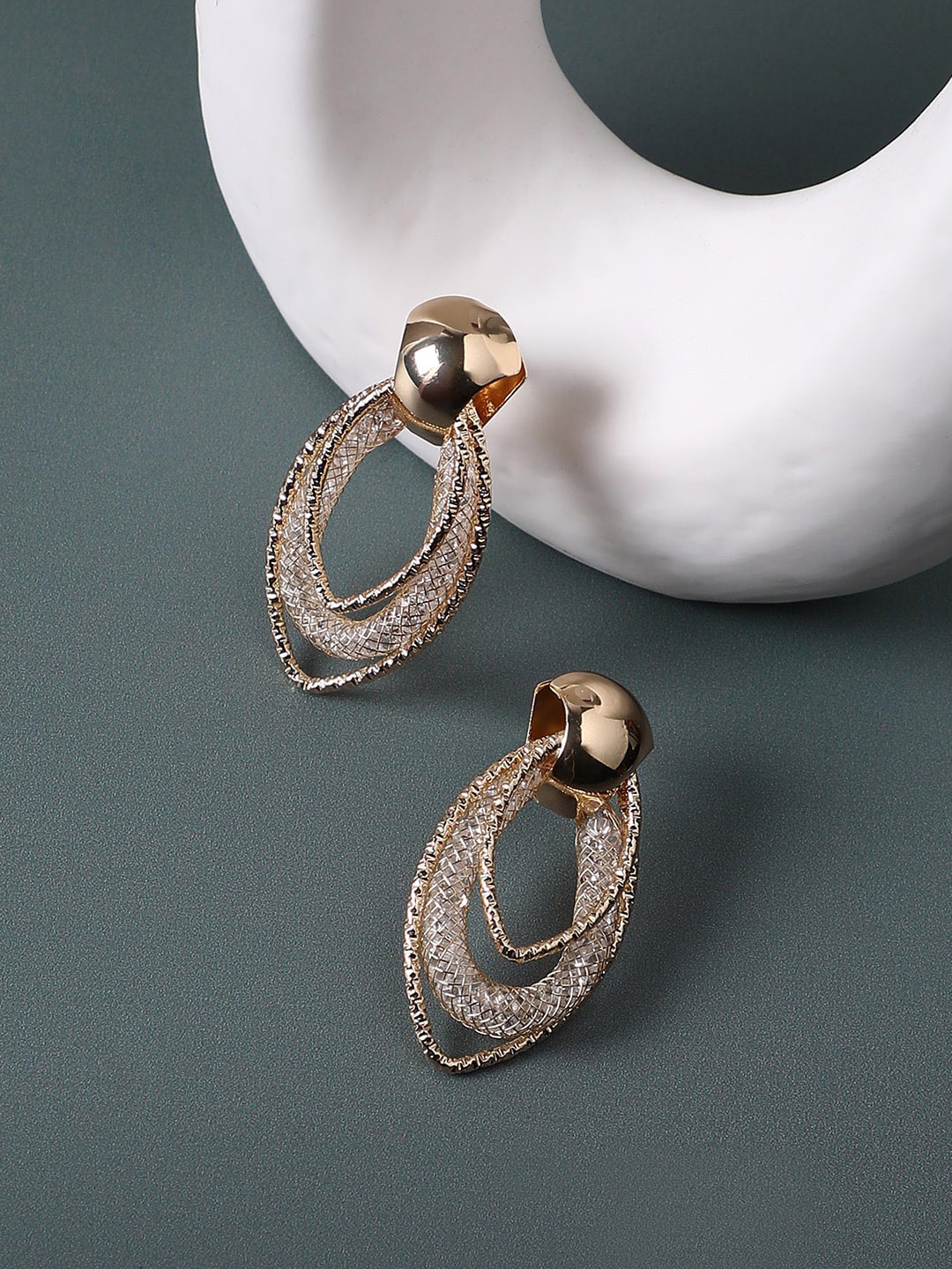 

SOHI Gold-Plated Alloy Contemporary Drop Earrings