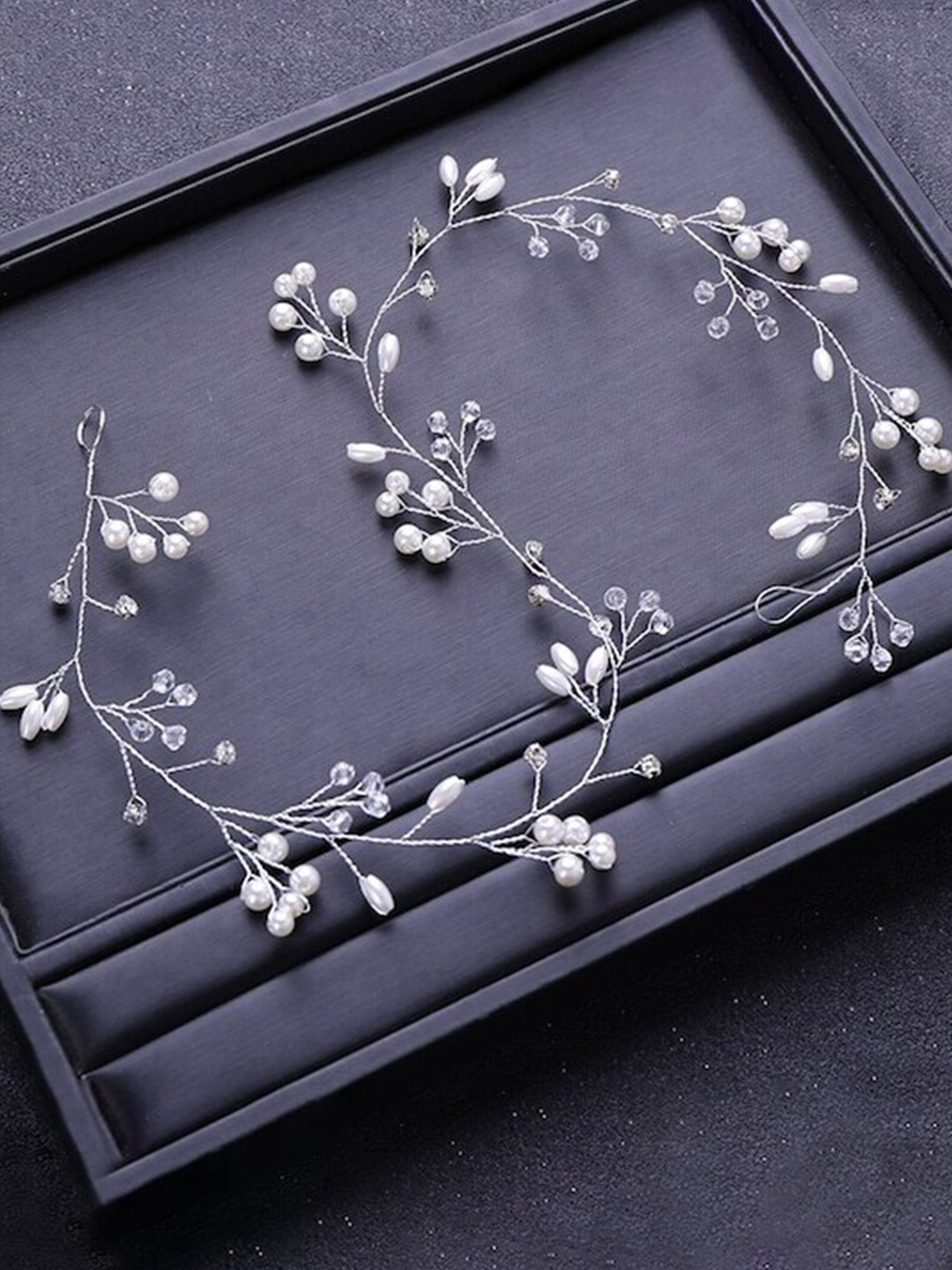 

Xivir Women Beaded Hair Accessory Set, Silver