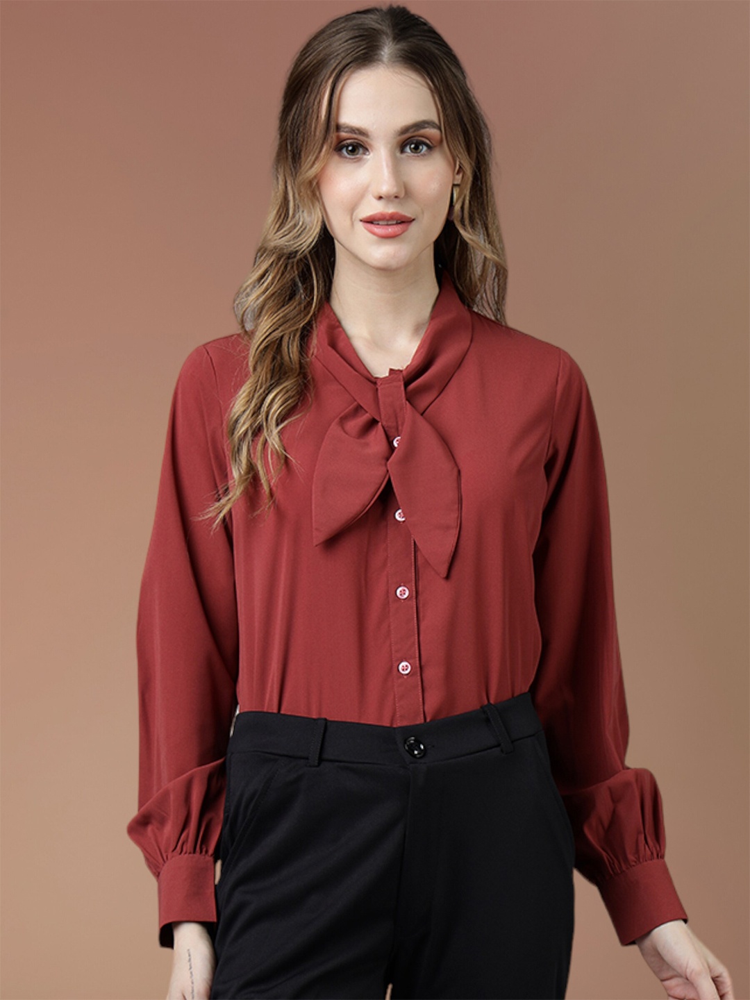 

FITHUB Opaque Formal Shirt, Maroon