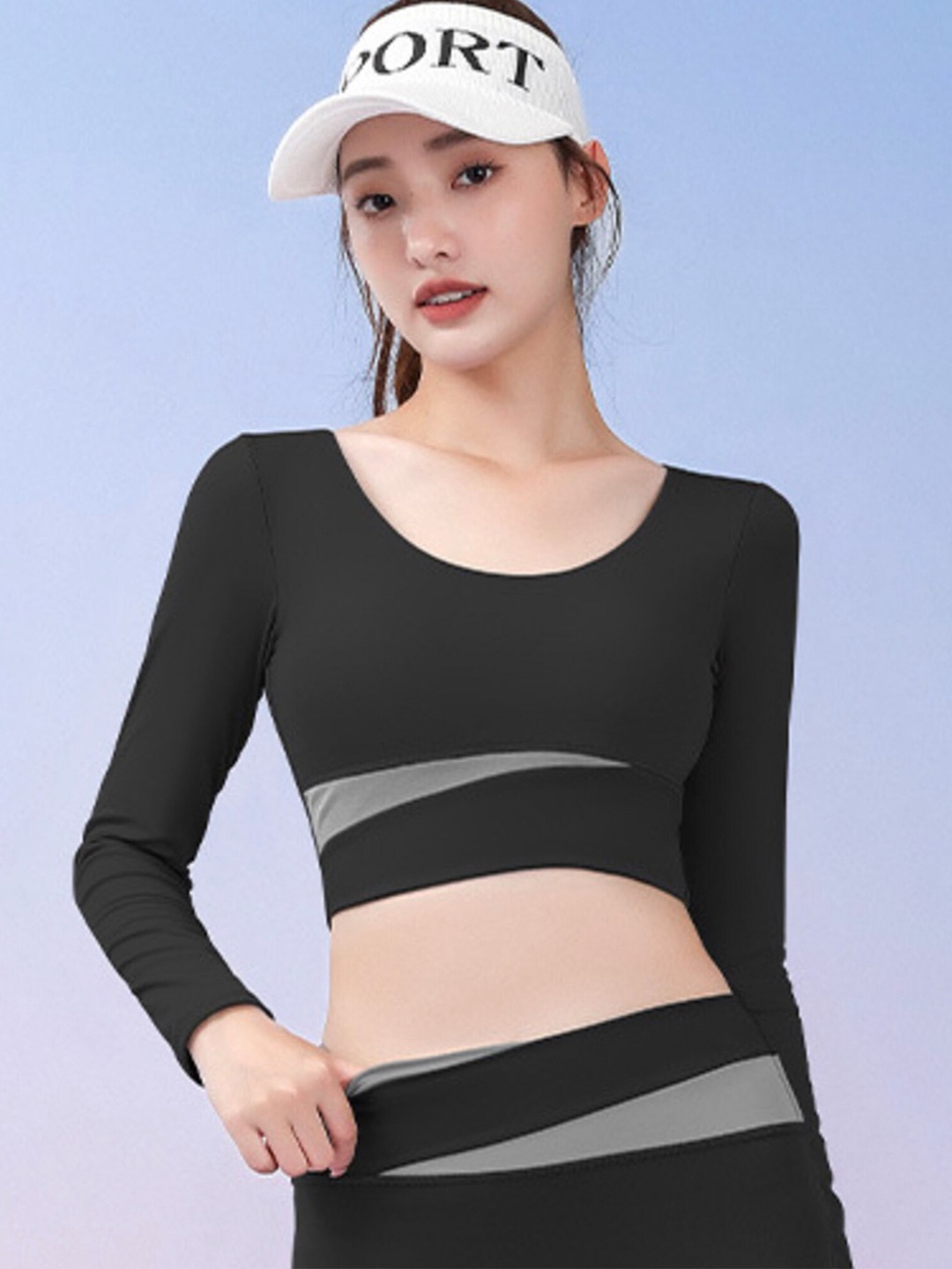 

LULU & SKY Scoop Neck Sports Top, Black