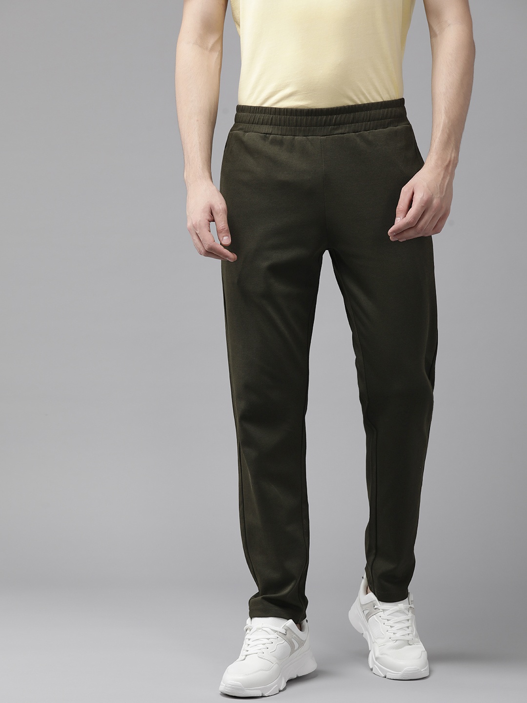 

PERFKT-U Men Solid Regular Fit Track Pants, Olive