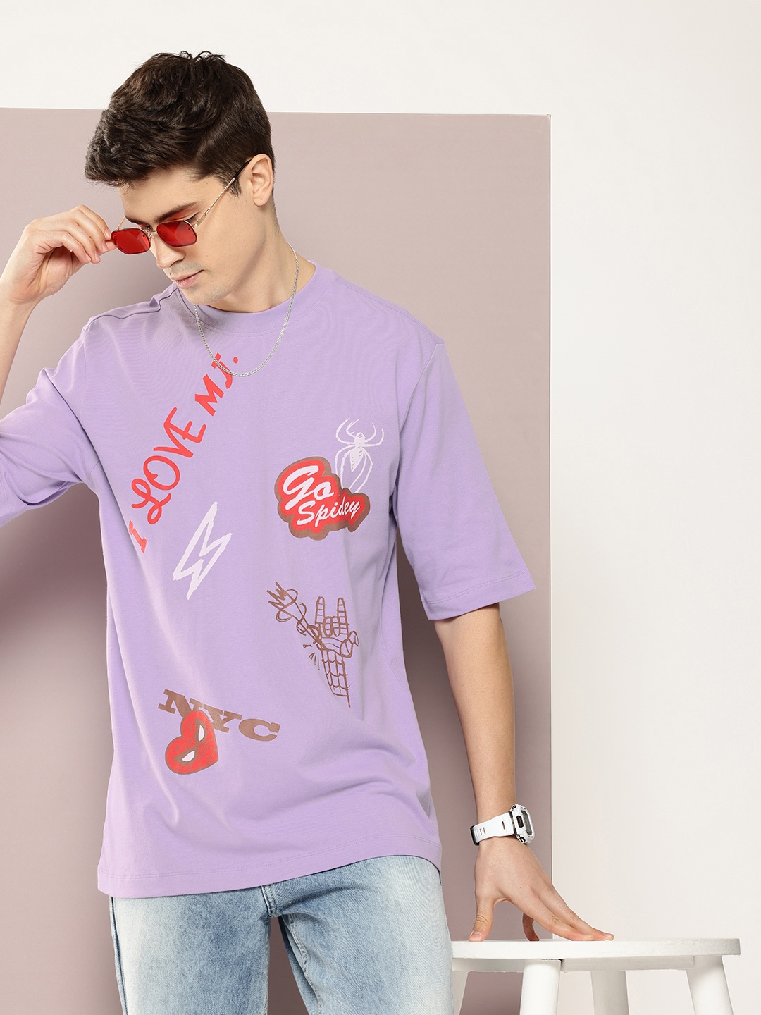 

Kook N Keech Men Graphic Printed T-shirt, Lavender