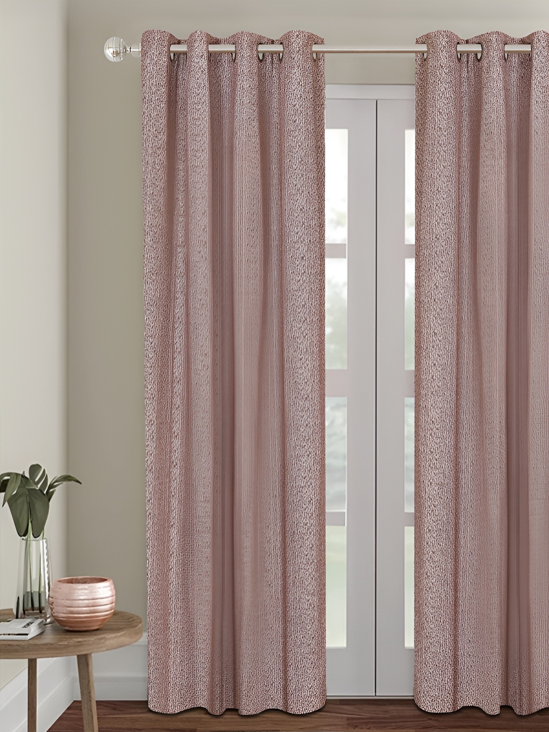 

Aura Beige Room Darkening Door Rod Pocket Curtain