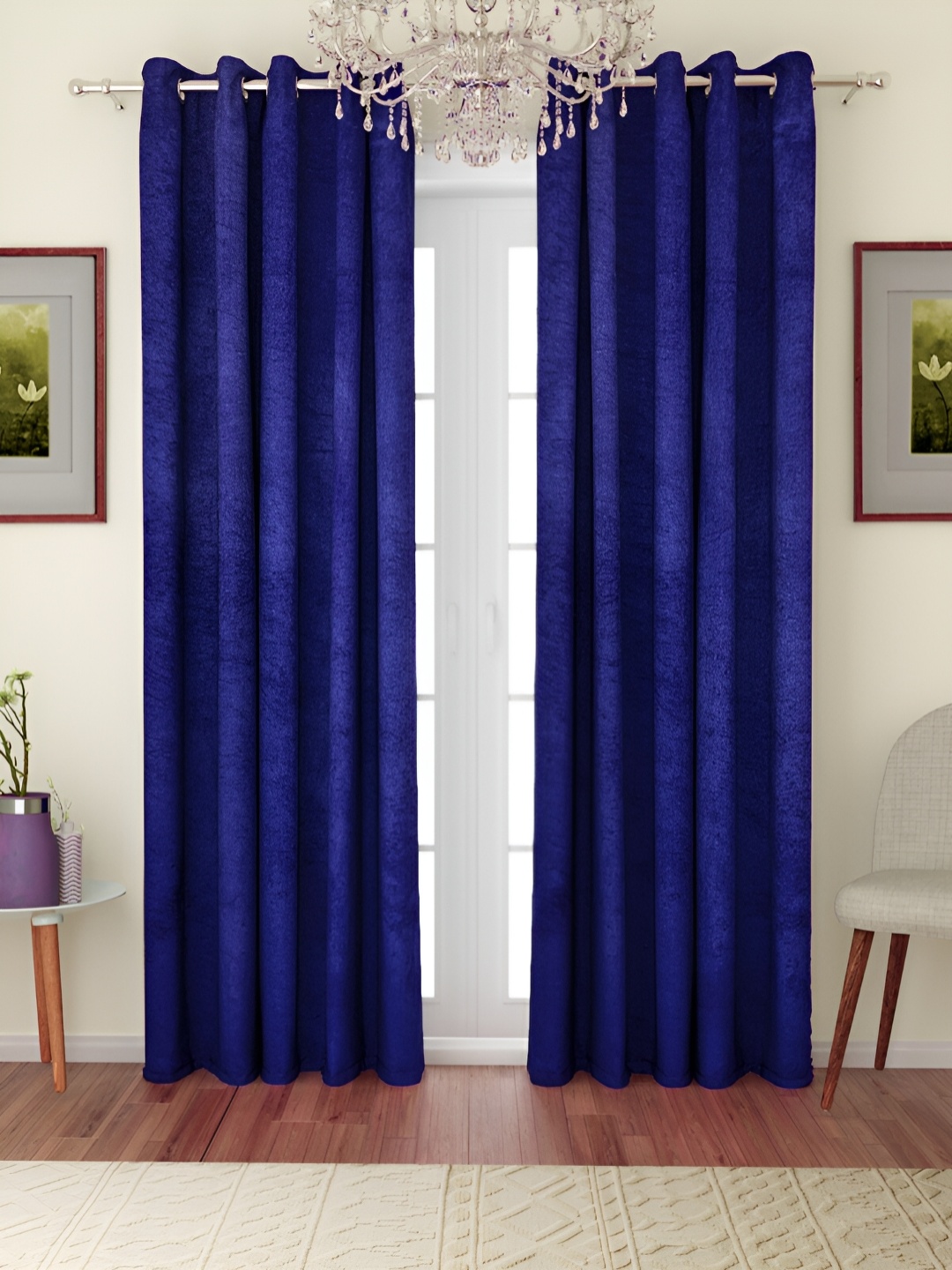 

Aura Blue 2 Pieces Room Darkening Door Curtains