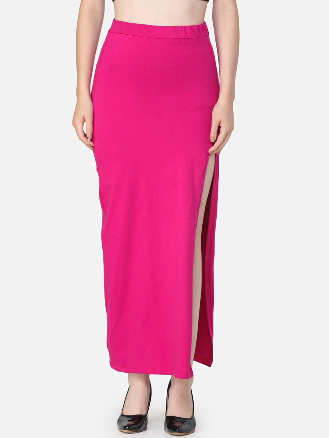 

MINOS Cotton Slits Pencil Midi Skirt, Pink