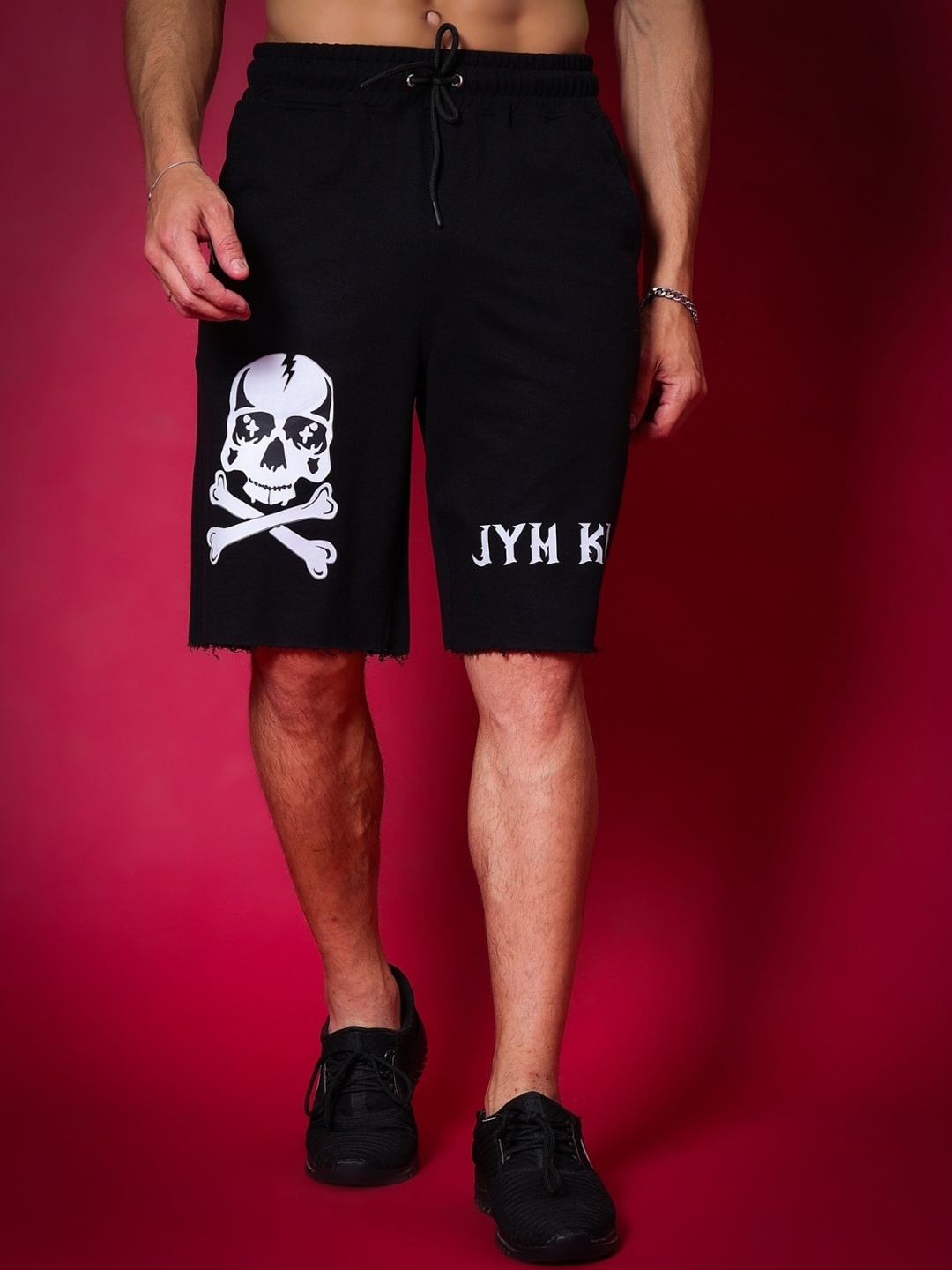

WEARDUDS Men Jym King Relaxed Fit Pure Cotton Shorts, Black