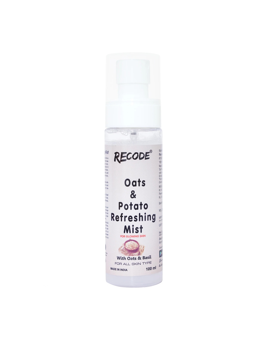 

Recode Oats & Potato Refreshing Mist with Basil - 100 ml, White