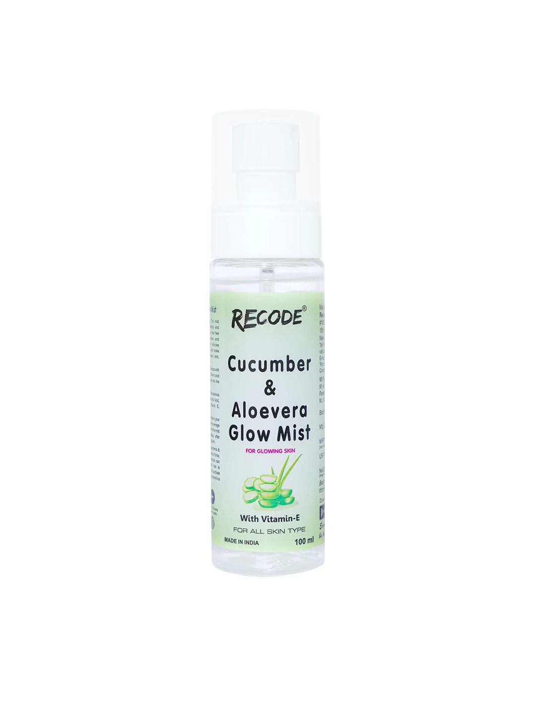 

Recode Cucumber & Aloevera Glow Mist with Vitamin E - 100 ml, Green