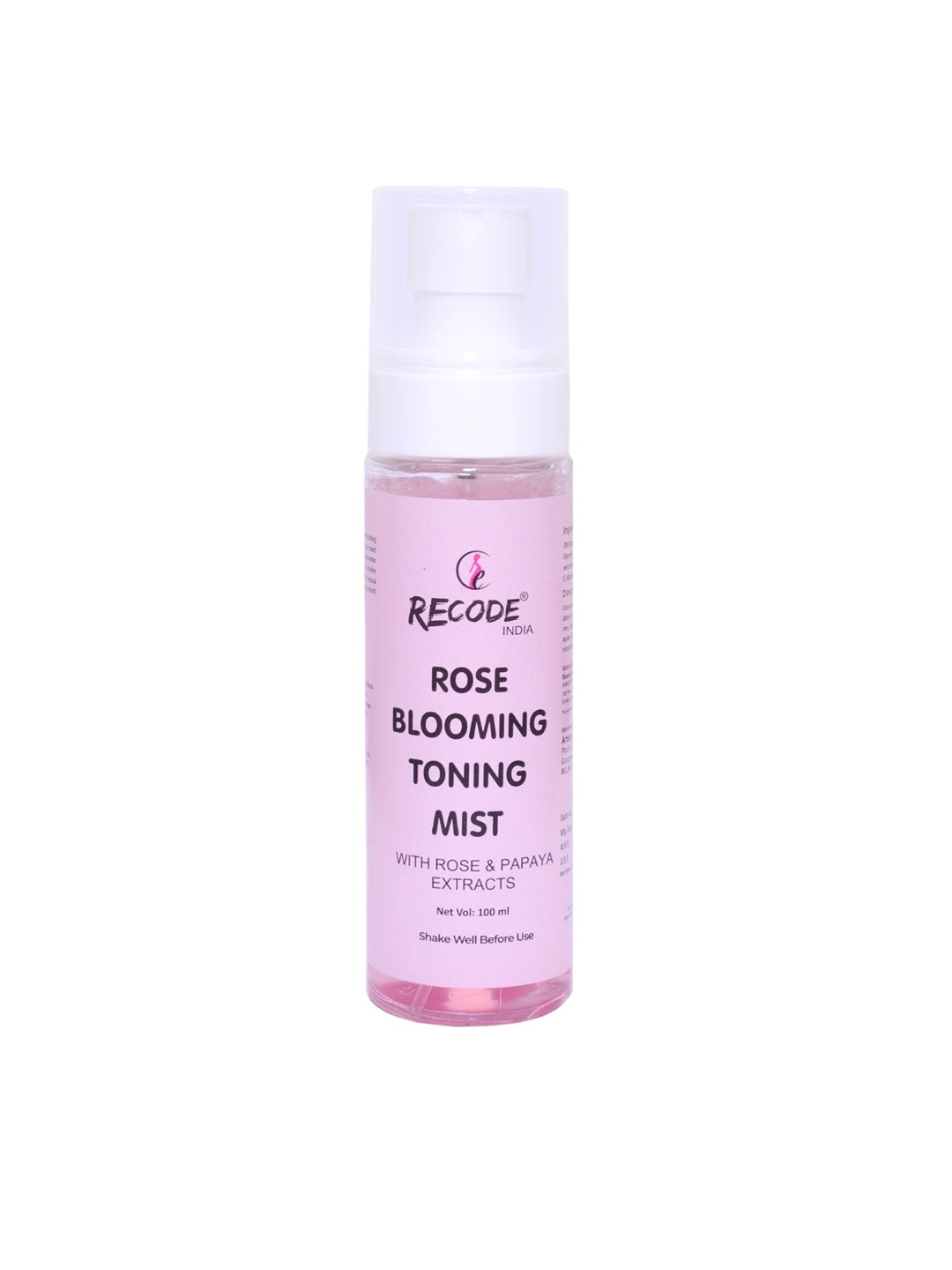 

Recode Rose Blooming Toning Face Mist Toner with Rose & Papaya Extract - 100 ml, Pink