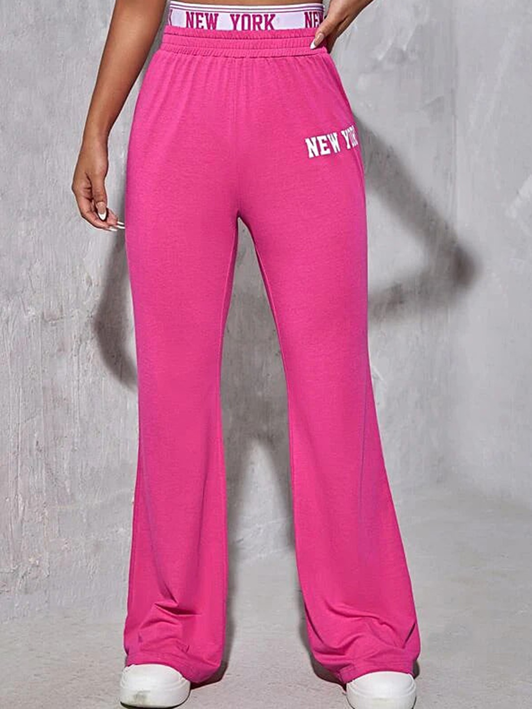 

Stylecast X Slyck Women Mid Rise Wrinkle Free Cotton Comfort Track Pant, Pink