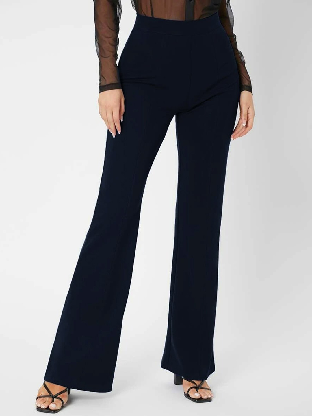 

Stylecast X Slyck Women Comfort Wrinkle Free Parallel Trouser, Navy blue