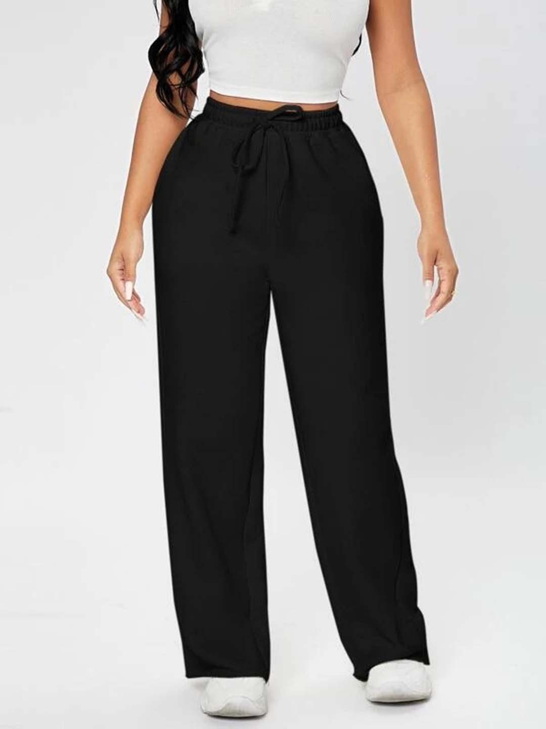 

Stylecast X Slyck Women Comfort Wrinkle Free Pure Cotton Regular Track Pant, Black