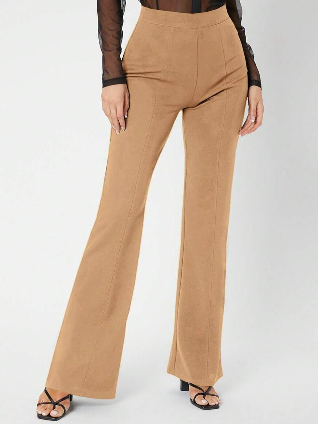 

Stylecast X Slyck Women Comfort Wrinkle Free Trousers, Beige