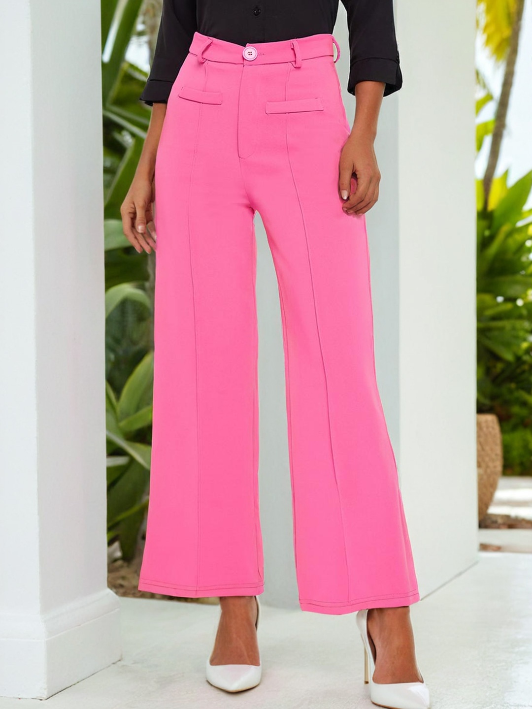 

Stylecast X Slyck Women Comfort Wrinkle Free Parallel Trouser, Pink