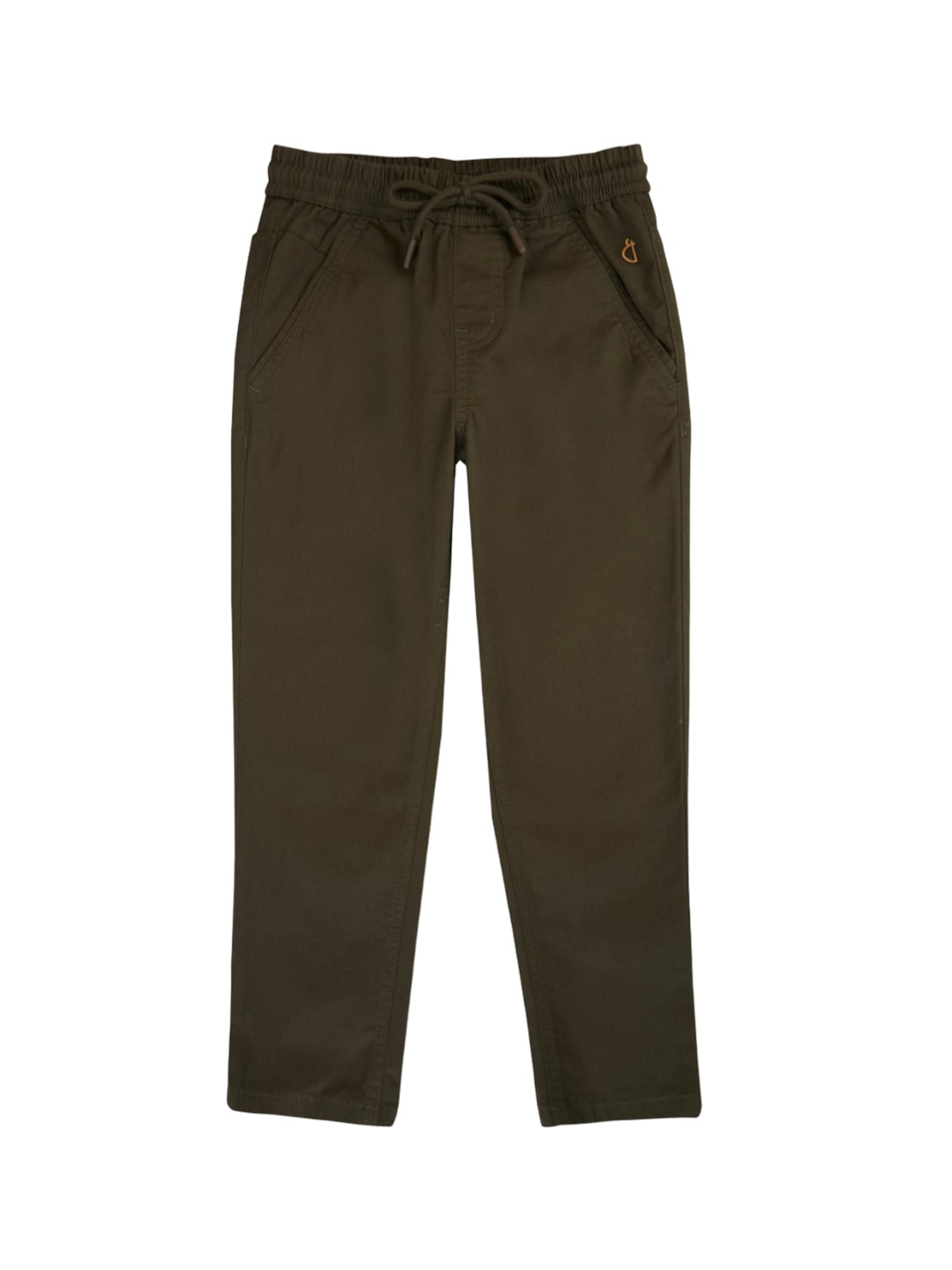 

Gini and Jony Boys Mid Rise Cotton Trousers, Olive