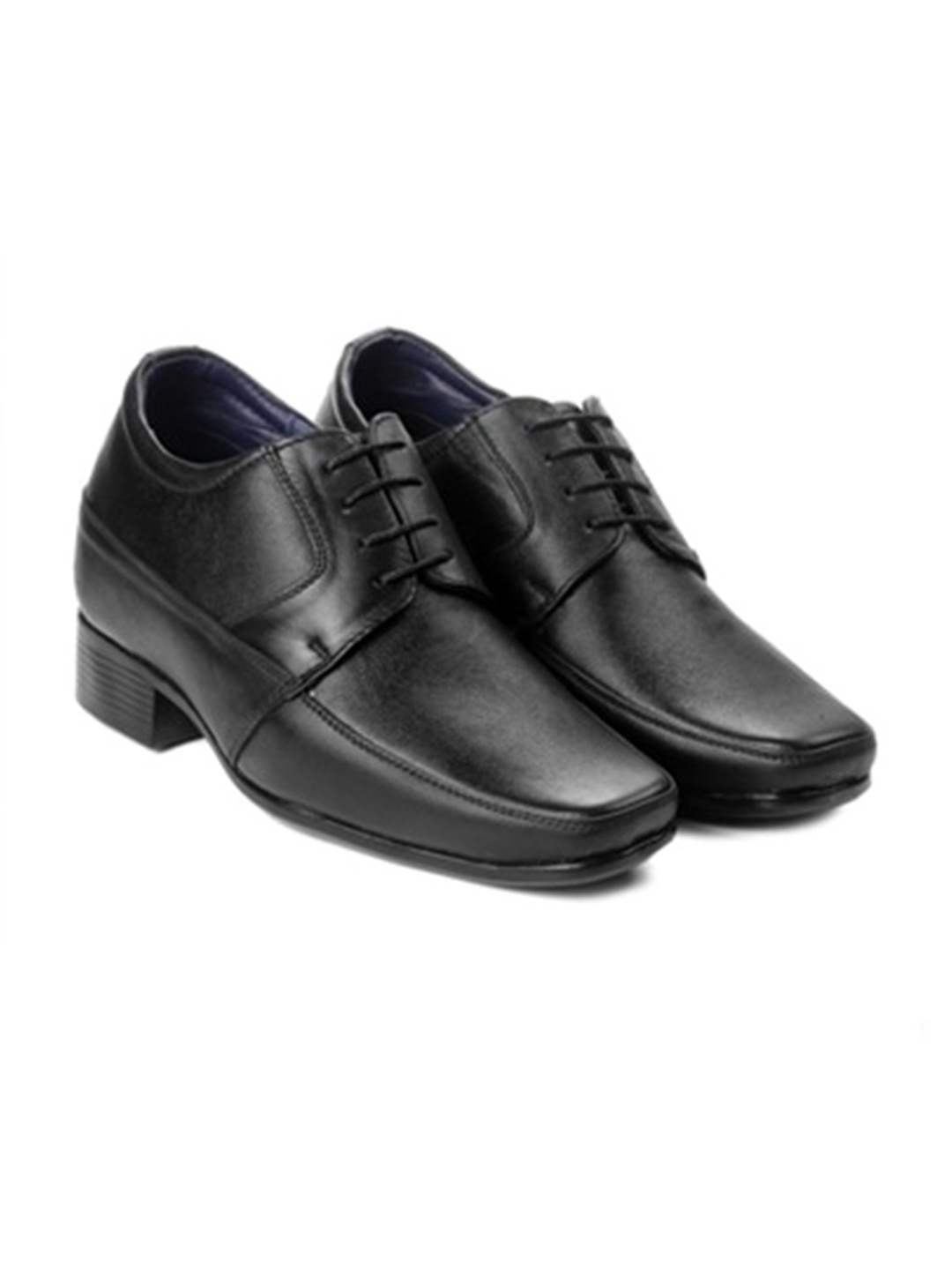 

Bxxy Men Round Toe 3 Inch Hidden Elevator Formal Derbys, Black