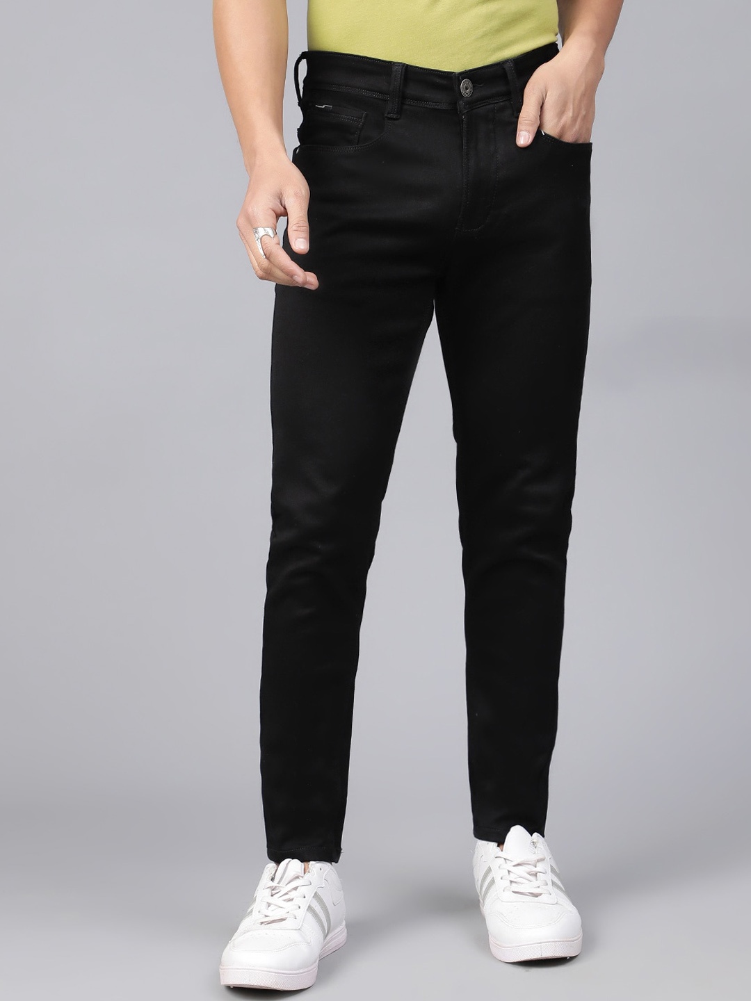 

Code 61 Men Skinny Fit Stretchable Jeans, Black
