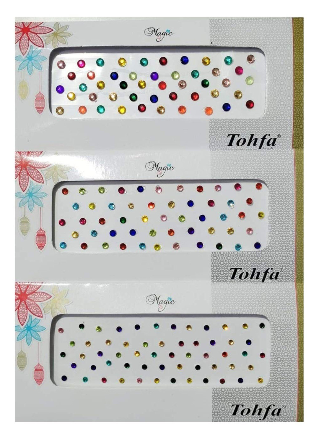 

Glamyou Set Of 3 Fancy Collection Bindi, Red