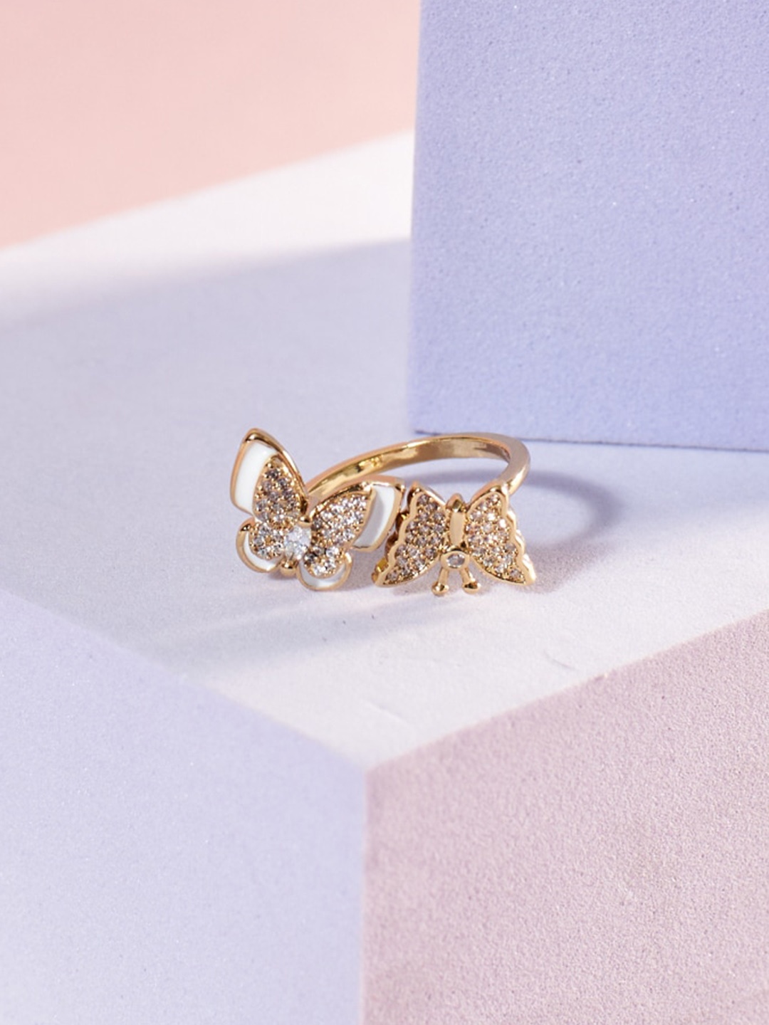 

SALTY Stone Butterfly-Shaped Adjustable Finger Ring, Gold