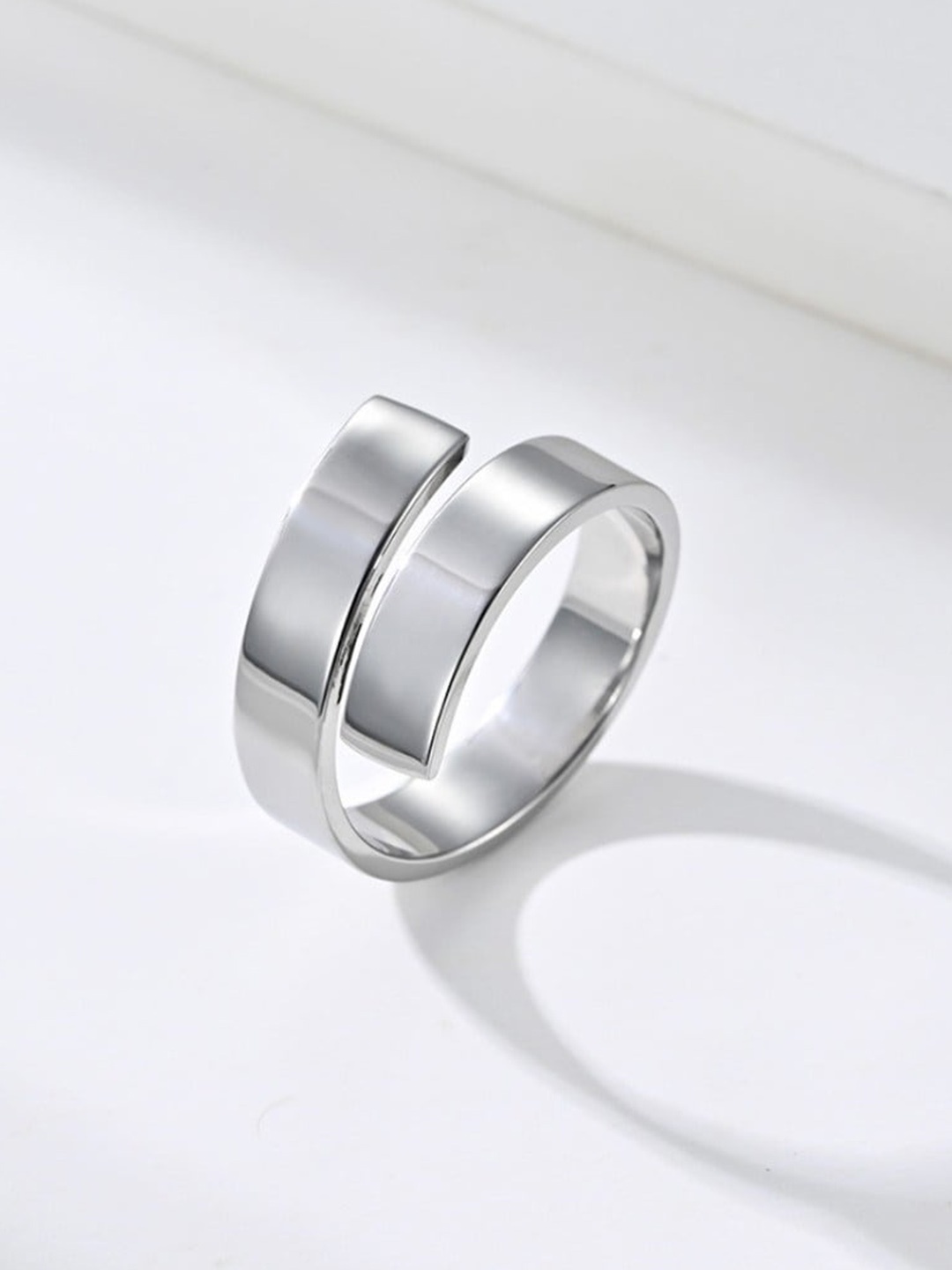 

SALTY Stainless Steel & Knuckle Charm Finger Ring, Silver