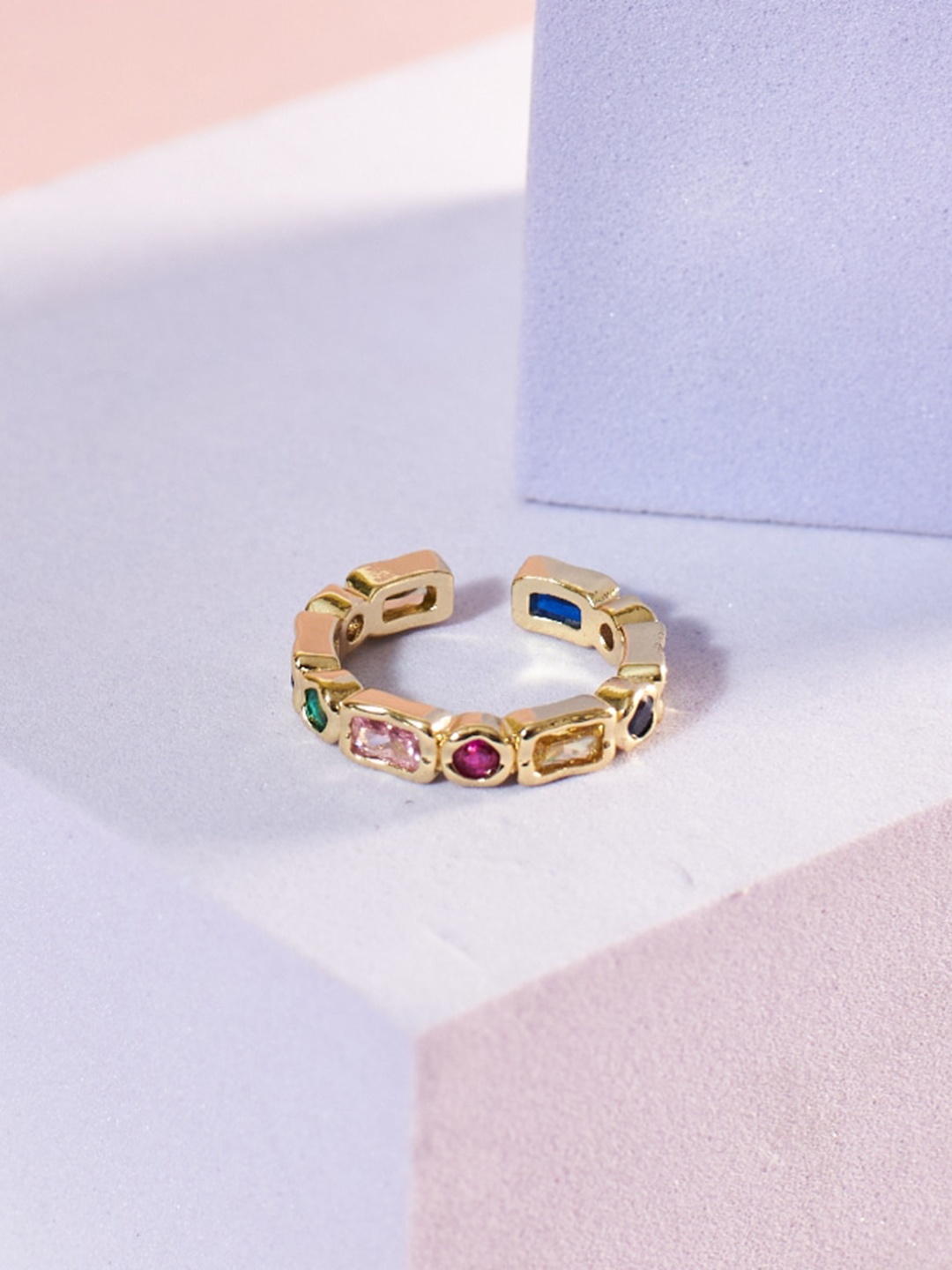 

SALTY Artificial Stones Finger Ring, Gold