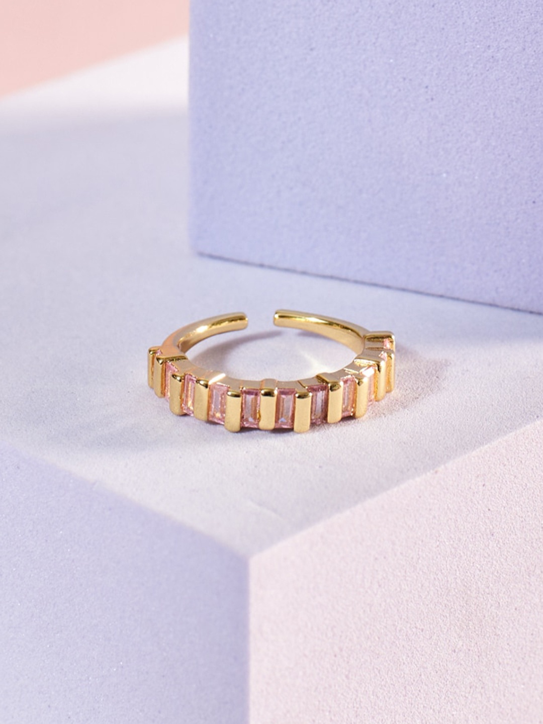 

SALTY Stone Studded Finger Ring, Gold