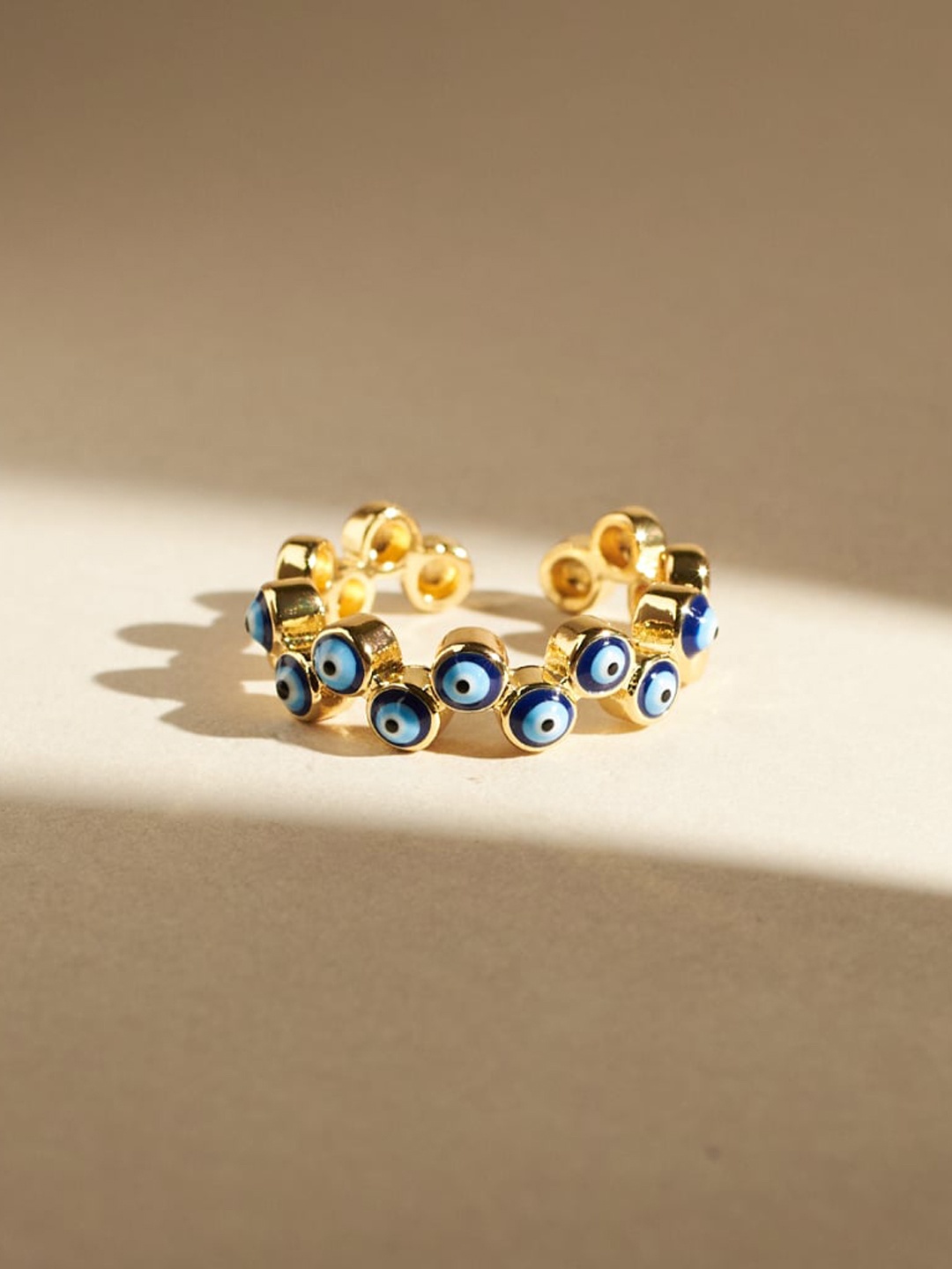 

SALTY Gold-Plated Evil Eye Ring