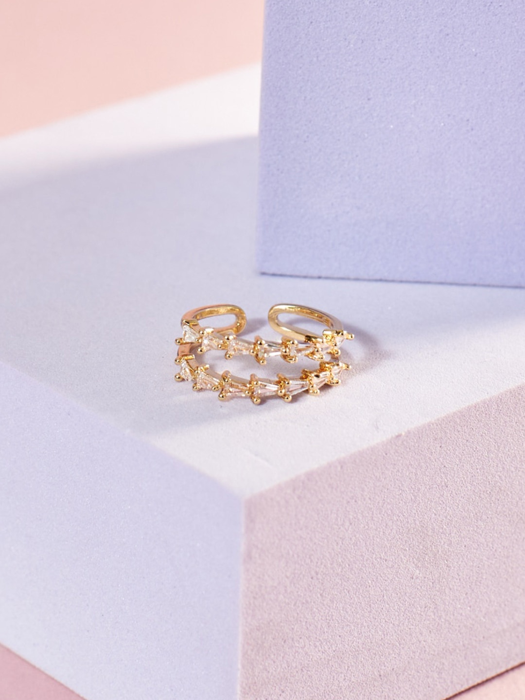 

SALTY Artificial Stones Finger Ring, Gold