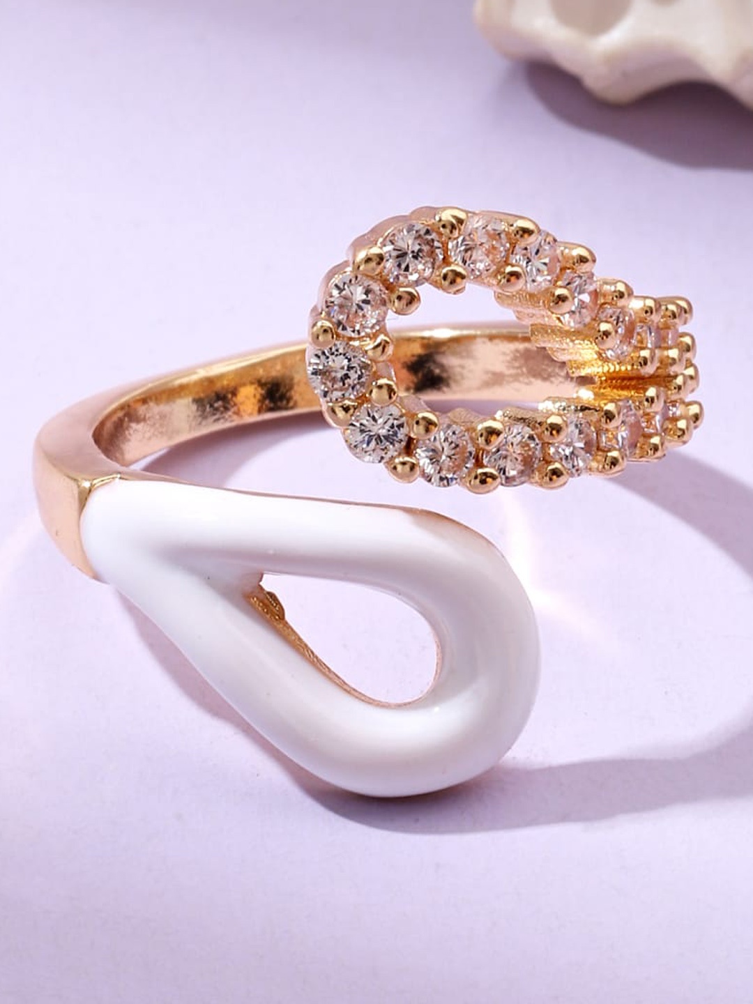 

SALTY Artificial Stones Finger Finger Ring, Gold