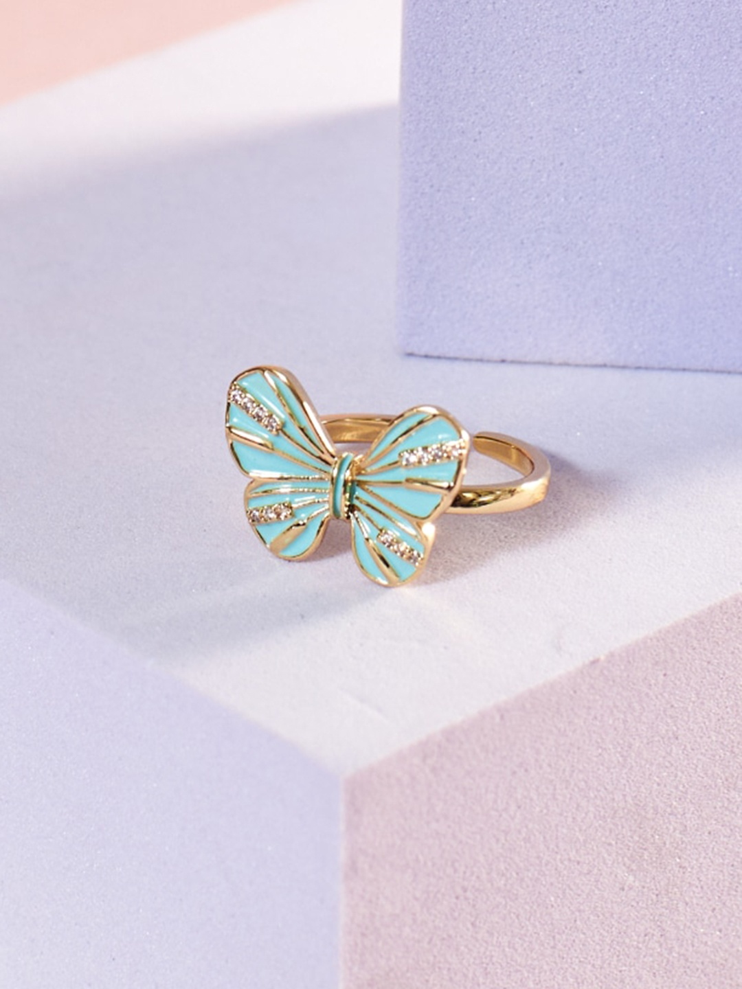 

SALTY Artificial Stones Finger Ring, Gold
