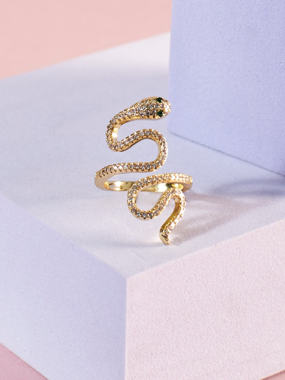 

SALTY Artificial Stones Finger Ring, Gold
