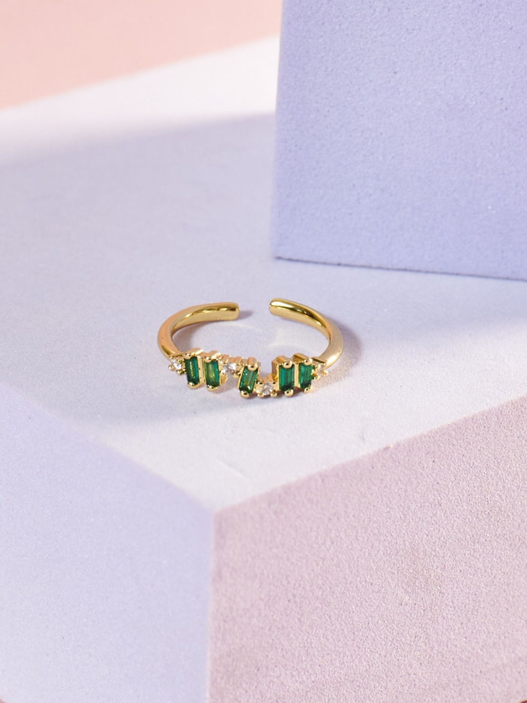 

SALTY Artificial Stones Finger Ring, Gold
