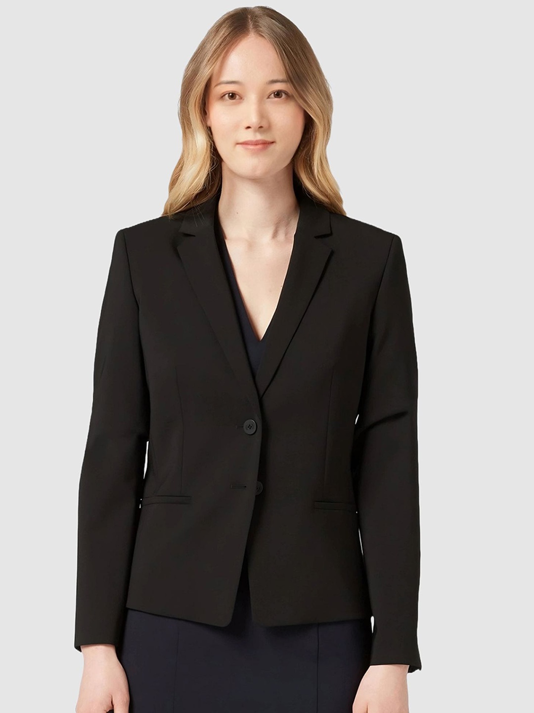 

BAESD Notched Lapel Single Breasted Formal Blazer, Black