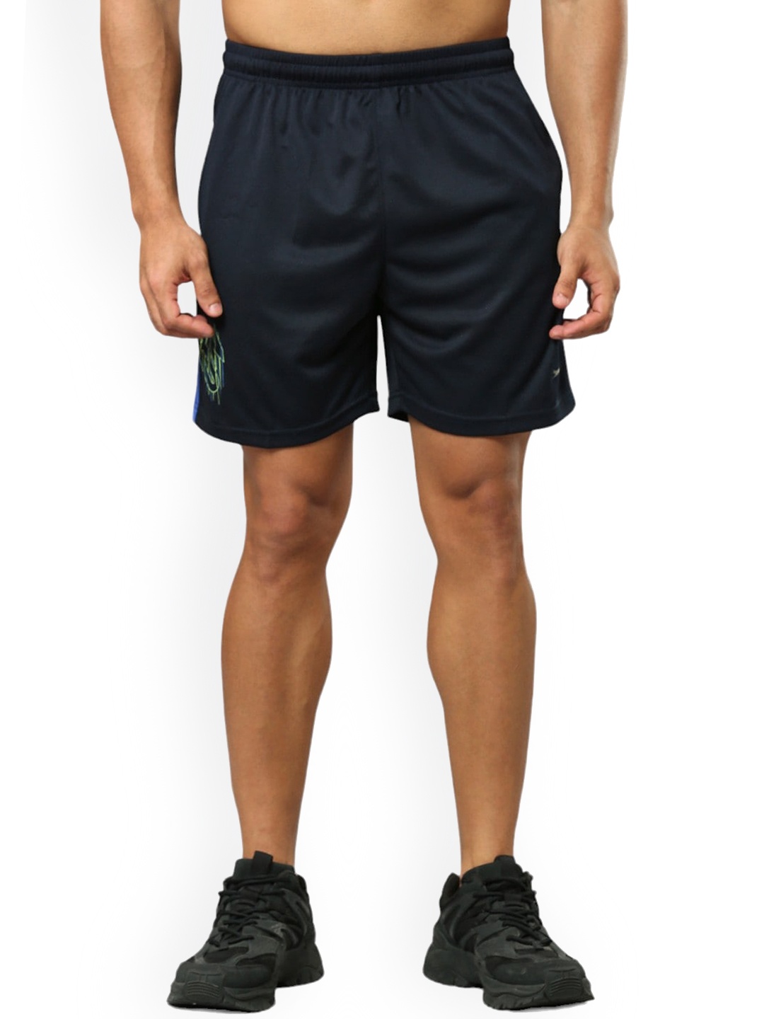 

Black Panther Men Mid-Rise Sports Shorts, Navy blue