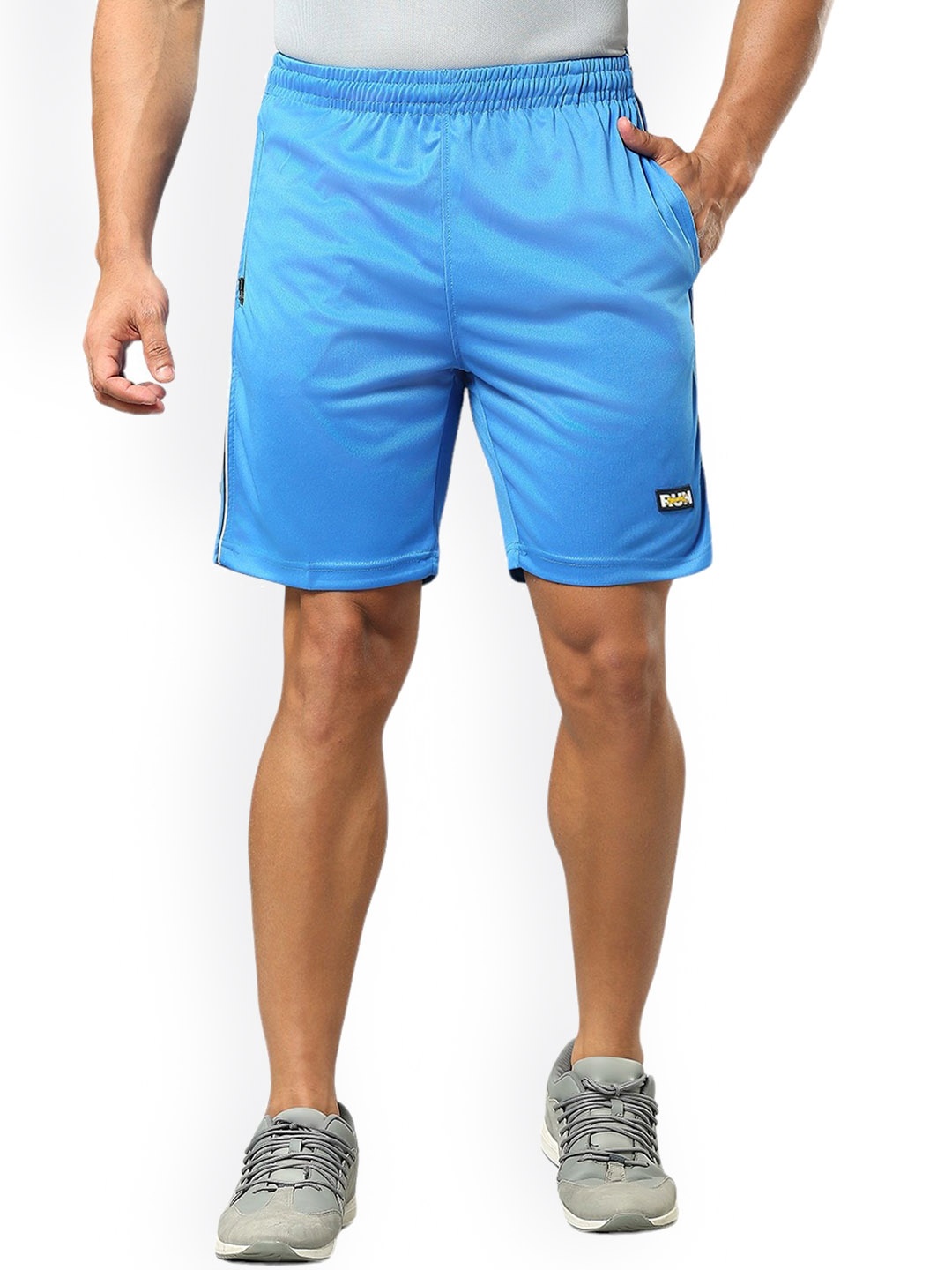 

Black Panther Men Striped Mid-Rise Sports Shorts, Blue